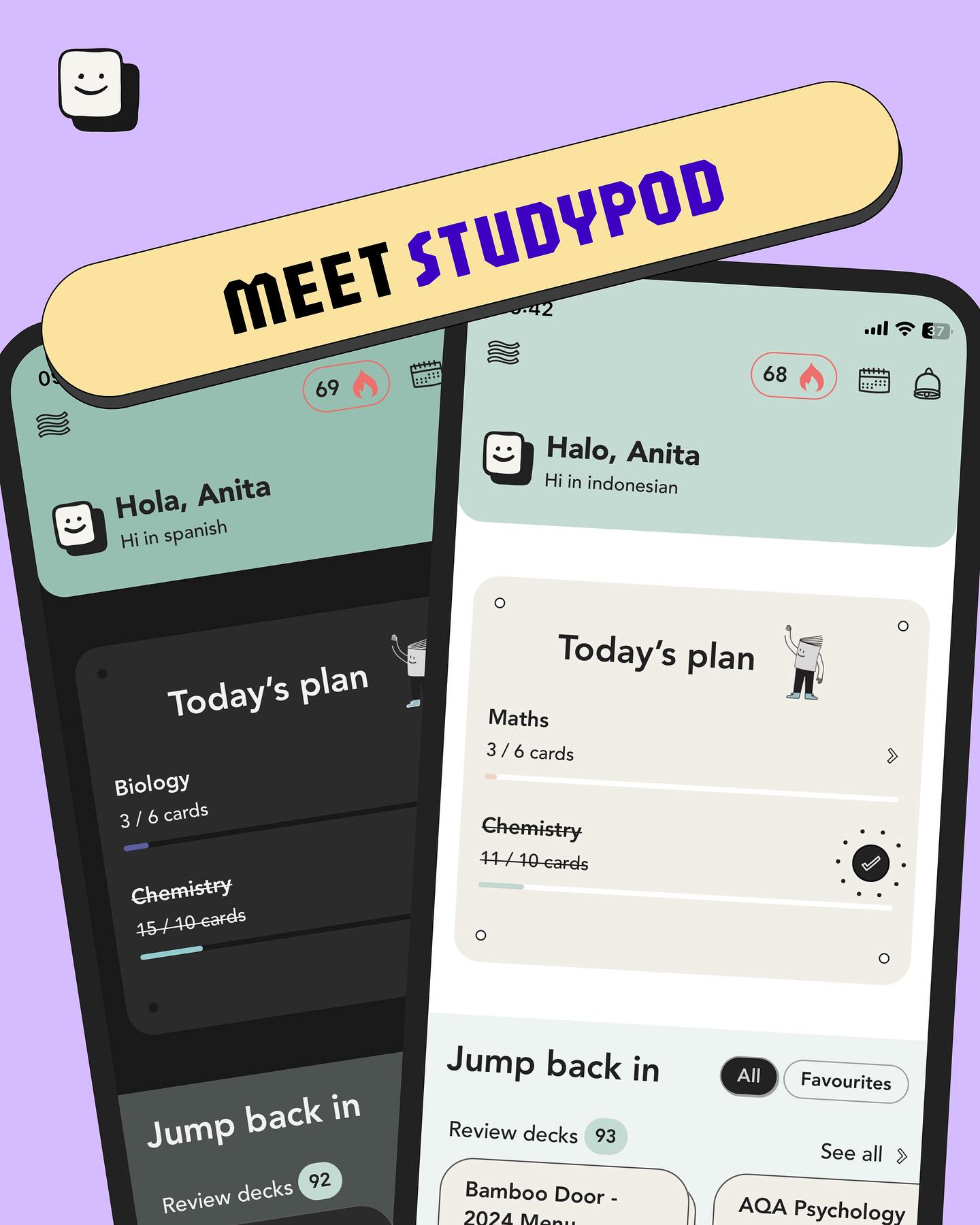 Let’s reintroduce ourselves👋 I am StudyPod - your study buddy you wish you had somer 🔥 from FlashCards and study plans to quizzes - everything you need to ace your exams - right at your fingertips 🤗