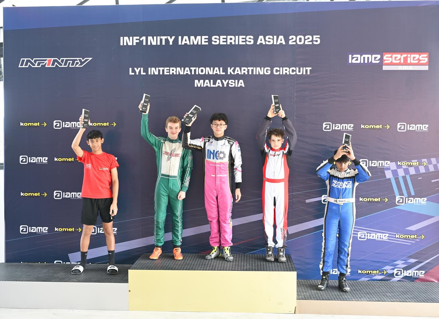 Podium and team shots from round 1 of @iameseriesasia 2025 at @lylcircuit