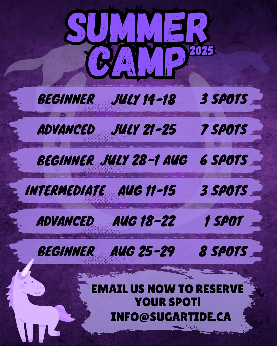 Our summer camp spots are finally available! Swipe to see our summer camp brochure and pricing - email us today to book your spot! Summer memories that will last a lifetime 💜