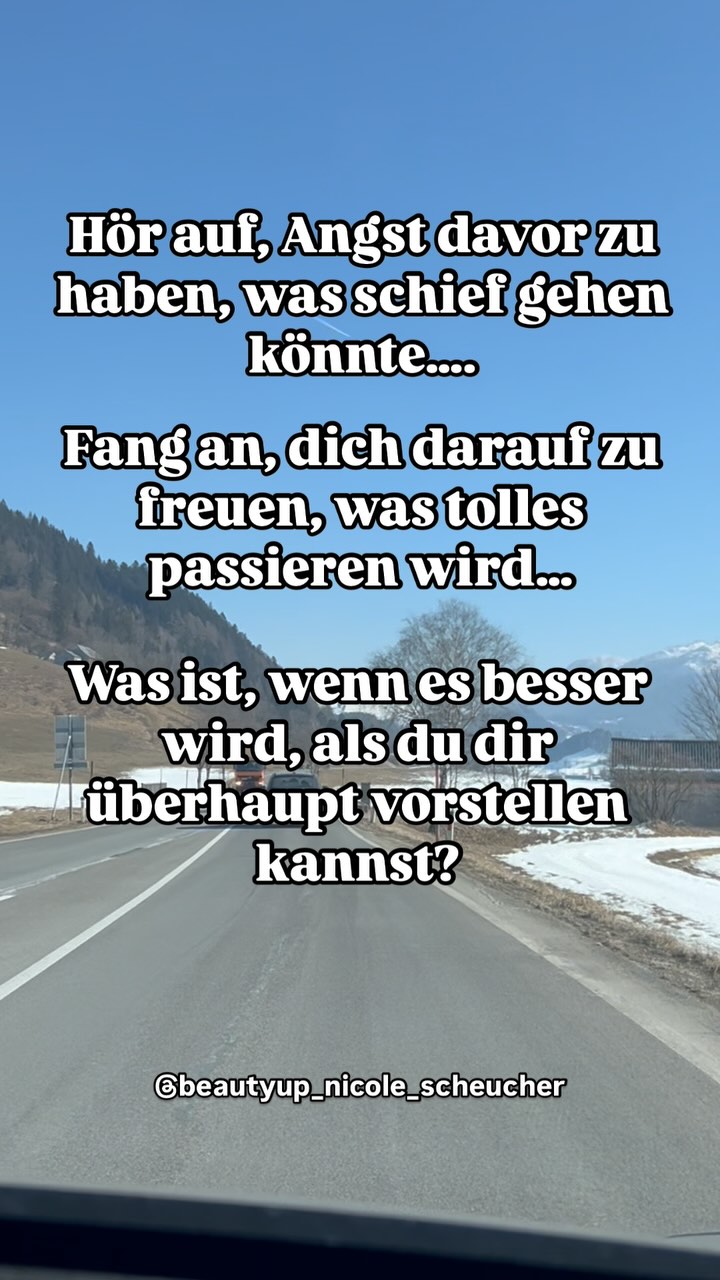 Was, wenn es besser wird, als du es dir jemals ausmalen könntest?
Wir verbringen so viel Zeit damit, uns Sorgen zu machen…
❌ Was, wenn es schiefgeht?
❌ Was, wenn ich versage?
❌ Was, wenn es nicht klappt?
Doch was wäre, wenn alles viel besser kommt, als du denkst? 💫
✅ Was ist, wenn es genau der richtige Schritt ist?
✅ Was, wenn dein Mut belohnt wird?
✅ Was, wenn du plötzlich erkennst, dass das Leben für dich spielt?
✨ Hör auf, Angst davor zu haben, was schiefgehen könnte…
Fang an, dich darauf zu freuen, was alles möglich ist! ✨
🚀 Bist du bereit für dein nächstes Level? Dann schreibe „JA“ in den Kommentaren & öffne dich für dein Potenzial! 👇🔥
@beautyup_nicole_scheucher
#Erfolgsmindset #VertrauendemProzess #Manifestation #LebeDeinPotenzial #MutzurVeränderung #PositiveVibes #Selbstvertrauen #GlowUp #FülleLeben #Energieanheben #Wachstum #beautyup #nicolescheucher #fühldichschön