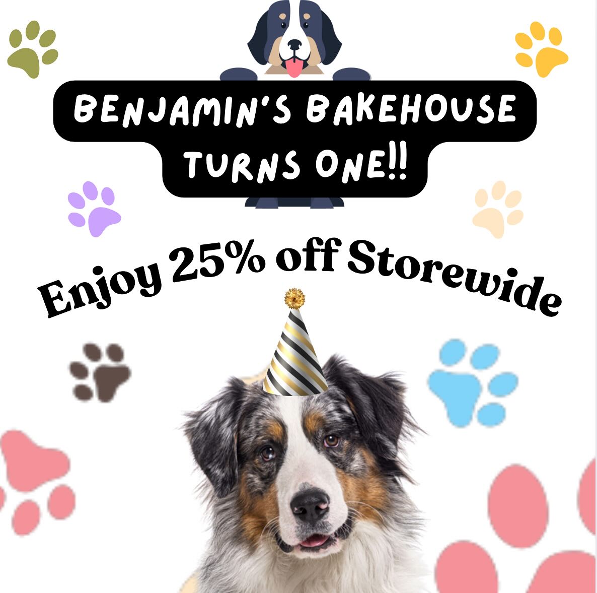 Dearest furriends🐶
Today marks our first anniversary and we are pleased to celebrate it with you all✨
Thank you for becoming a part of our journey and we hope you look forward to more exciting products to come🫶🏻
We can’t wait to walk this milestone with you and so we present to you a week long 25% off all products storewide🥰
On behalf of all Benjamin’s Bakehouse team, we are sincerely grateful for all the immense love and support🤍
Cheers to turning one and many years to come🎉
Paws and Kisses🐾
Benji & Benjamin’s Team
#benjaminsbakehouse #benjaminsbakehouseturnsone