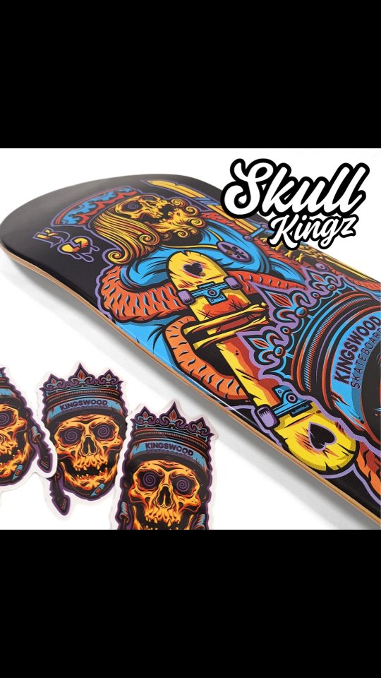 ☠️SKULL KINGZ SERIES☠️ By Kingswood Skateboards
🚨Limited Release "King of Hearts" Deck
➡️ 7Ply Cold Pressed Premium Maple
➡️ Unstained Mid Profile
➡️ Lightweight yet Durable
➡️ Avail in 8.0" 8.25" 8.50"
Designed by Aussie Artist @steinbydesign
📢FREE Griptape & stickers with ALL Decks
#AussieOwnedSkatedWorldwide
#Skateboards #Skateboarding #KingswoodSkateboards #THENEWGENOFSKATE #SkullKingz #AussieArtists