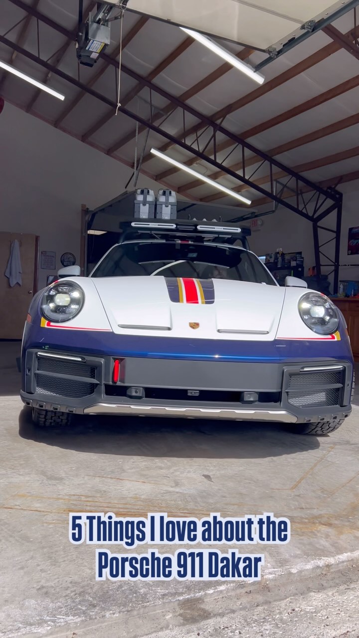 Porsche 911 Dakar
2024 Rough Roads Rallye Design 💙💛❤️
.
*5 Things to Love*
.
1. Inspired by the 1984 Paris Dakar Rally in homage to the 911 SC/RS and was later followed by the winning 959 in the 80s… the first ever “supercar” / sports car to do so.
.
2. True Rally Car with its AWD off roading capabilities and Adaptive Drive System / Rally mode, allowing it to alternate between different terrains
.
3. Ground Clearance, stands 2” higher than a standard 911 Carrera 4 GTS with an optional 1” lift that can be driven while lifted up to 105 mph before it automatically lowers
.
4. Shorter approach extension in the front so the car doesn’t stick out as much
.
5. Heavier than a standard 911 but makes up for it with borrowed carbon fiber hood from the GT3, lightweight glass and its light weight carbon fiber Race Tex interior borrowed from the GT3 models.
.
.
.
#Porsche #Porsche911 #PorscheDakar #Dakar #DakarRally #porsche911carrera #911turbo #911Dakar #offroad #RallyCar #RallyCars