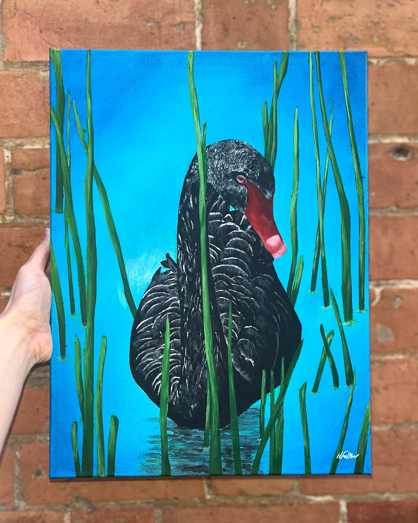 ‘Serenity Lake’ 🤩 I’ve loved working on this piece!
#blackswan #acrylicpainting #original #artwork #serenity