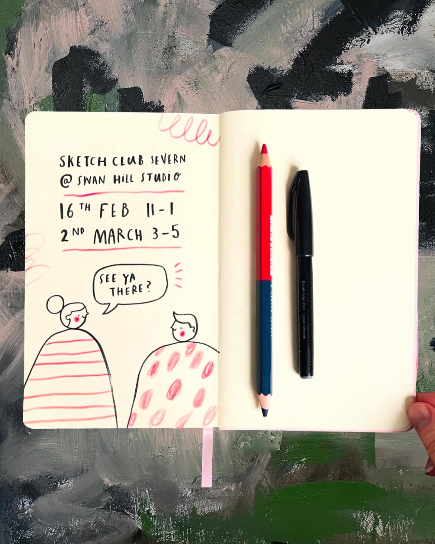 @sketchclubsevern are back in the house tomorrow, so two become one! …. Join the gang for some sketching fun at 3-5pm AND come and see the new exhibition FORAGE by artists @stephanieeufemia_artist @te.by_kao @camillajanegittins and @sampooleystride OPEN Sunday 10am-4pm hosted by @stephanieeufemia_artist ⚪️
Swan Hill Studios is at 17a Swan Hill, Shrewsbury.