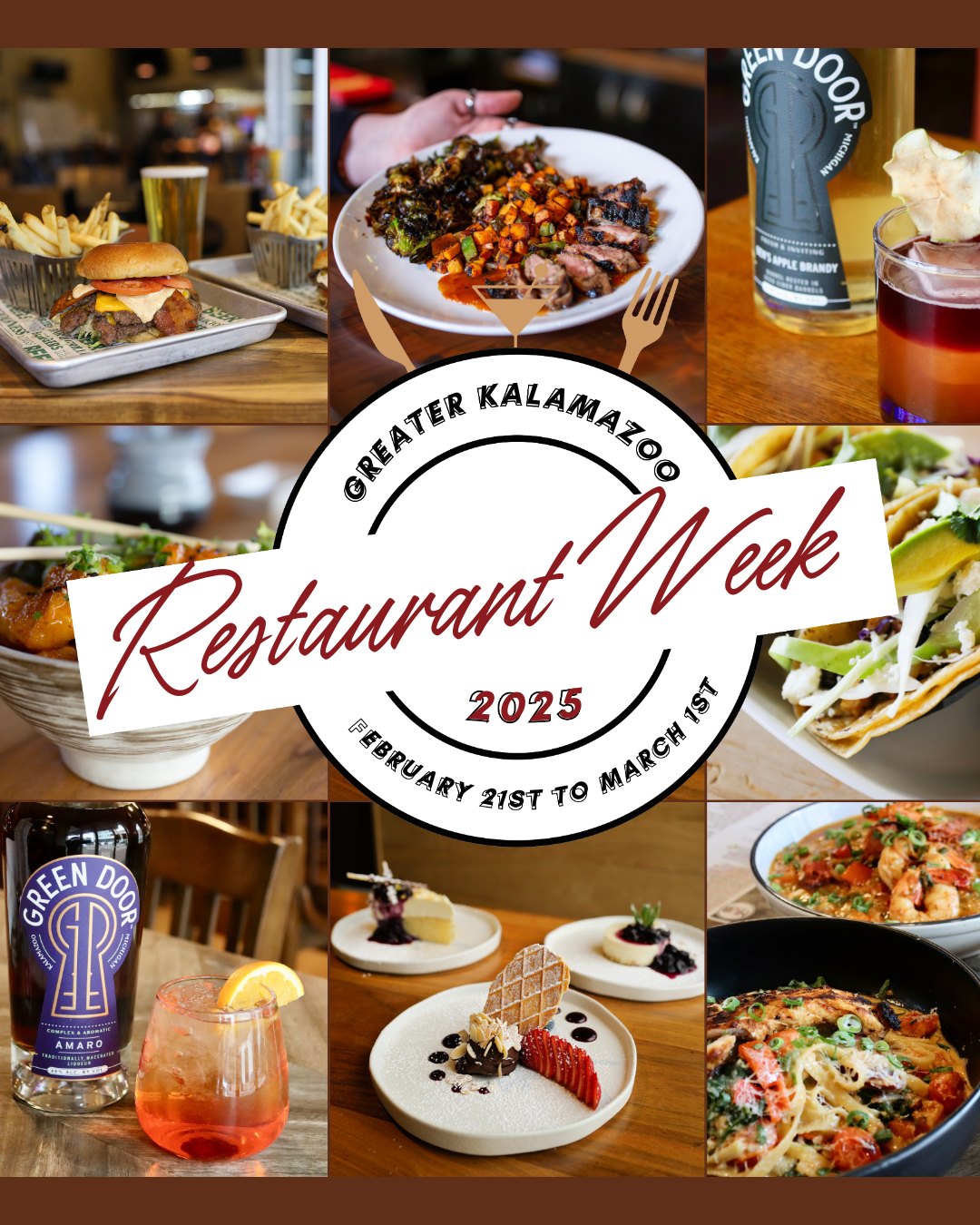 🍽️ The final weekend of Kalamazoo Restaurant Week is here, and it’s your last chance to savor the incredible flavors of the Winter 2025 event!⠀
⠀
Whether you’ve been dining your way through the week or are just getting started, don’t miss out on the unique menus, creative cocktails, and unforgettable experiences from the best local spots.⠀
⠀
🍹 Have you voted for your favorite @greendoordistilling creation yet? Help crown the Best Winter Cocktail 2025!⠀
⠀
Don’t wait, make your reservations, gather your foodie friends, and close out Restaurant Week in style!⠀
⠀
#KalamazooEats #RestaurantWeek2025 #FoodieAdventure #SupportLocalRestaurants #KzooDining #EatLocalKzoo #FoodieFest #SipSavorVote #WinterCocktailChallenge #DiningOut #FoodLoversParadise #KalamazooFoodScene #FinalWeekendFeast #KalamazooEvents #FoodieHeaven #CheersToKalamazoo #KalamazooFoodies #GoodEatsKzoo #TasteKalamazoo #FoodAndDrink #WeekendEats #FoodieFavorites #KzooCocktails #EatDrinkRepeat #KzooNightOut ⠀