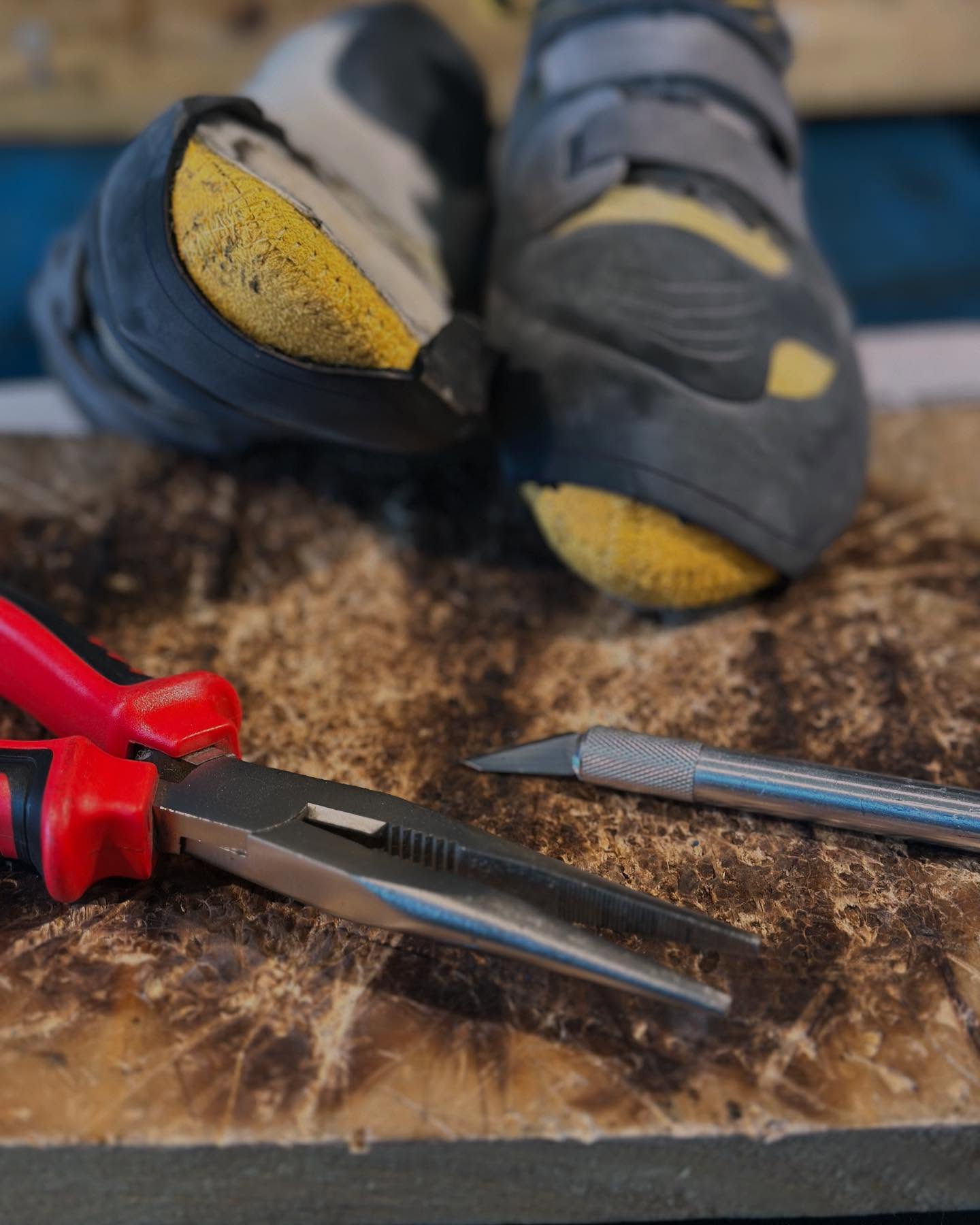 Rand repairs is actually a big job! #climbingresolesaustralia #reducereuserecylce