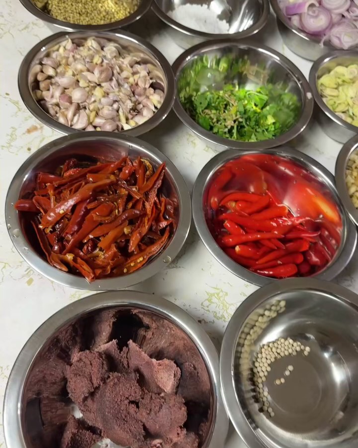 • “From the mortar to the plate! Homemade Red Curry, pounded and cooked by myself, delicious and authentically Thai.”