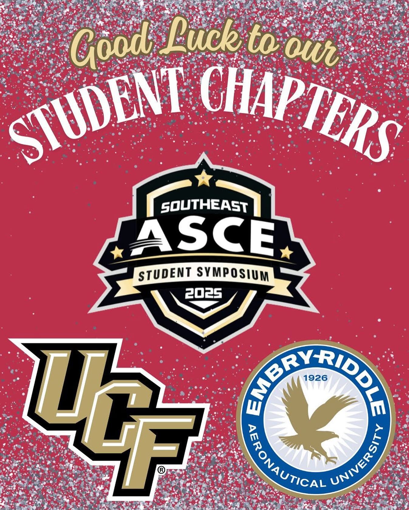 Good luck to our student chapters as they make their way to the University of Georgia as they compete in the 2025 ASCE Southeast Student Symposium!
@asceucf @erauasce
