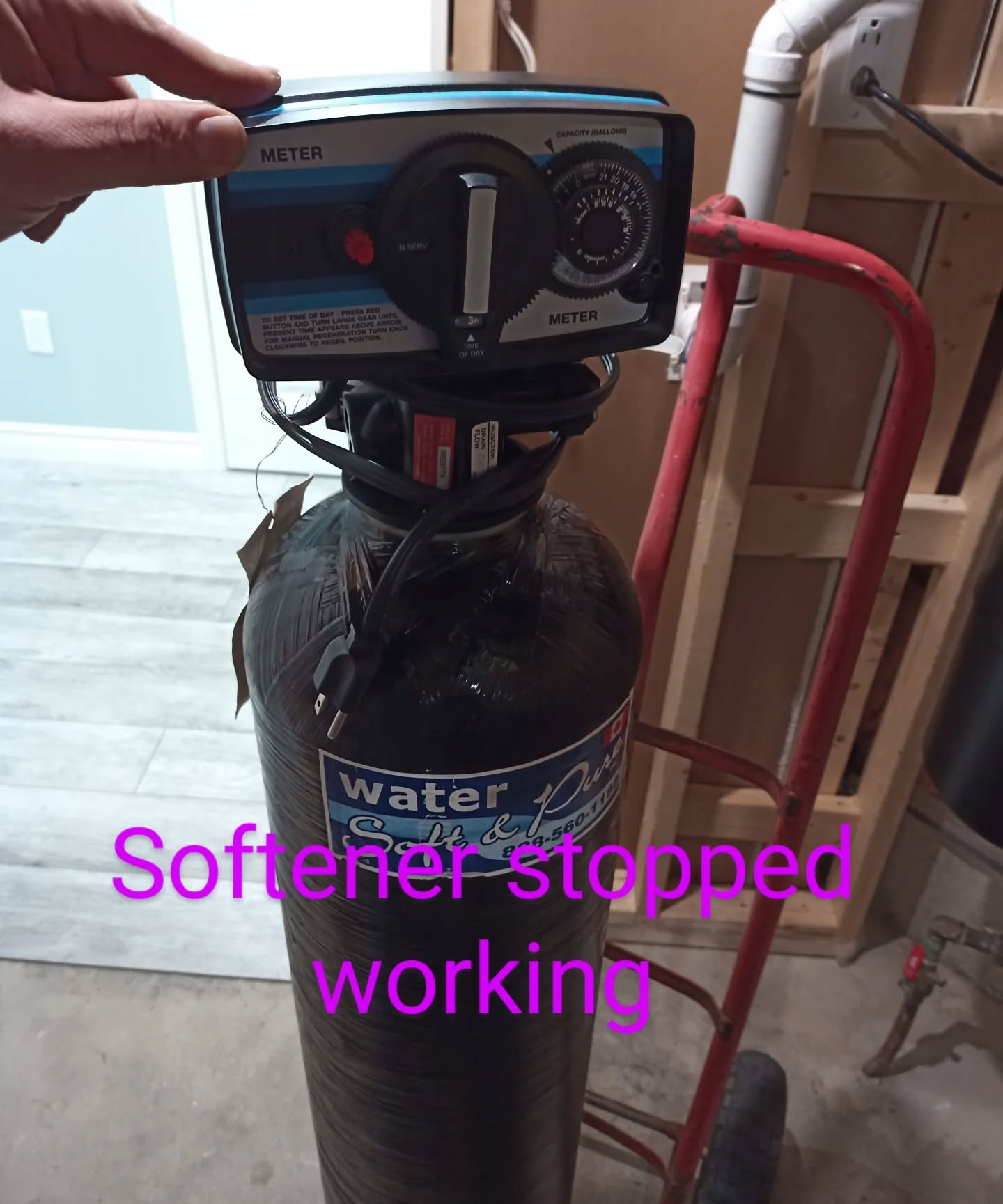 The old valve stopped functioning, so they upgraded to a more efficient water softener. This new system will reduce water and salt usage during each regeneration cycle. Thank you for choosing us for your water treatment!