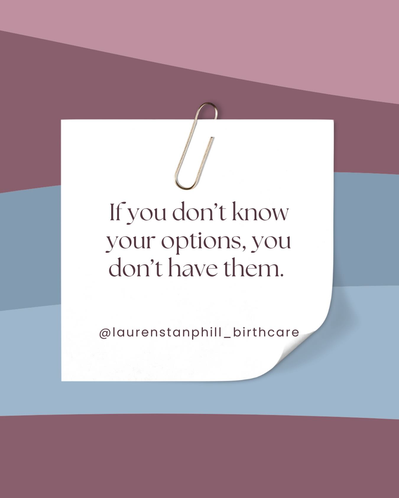✨Options in Labor✨
This morning I listened to @ebbirth ‘s podcast interviewing @labor.nurse.mama about advocating in the birth room.
A quote that stood out to me was “If you don’t know your options, you don’t have them.”
To ensure you feel like an active participant in your own birth, it’s critical to know what your options are, what the benefits/risks/alternatives of these options are, and how to advocate for them.
As your doula, we will discuss labor and birth positions, fetal monitoring, cervical exams, common interventions, and more so you know the options available to you and feel comfortable with your birth plan.
If you or someone you know is pregnant and has questions, send me a DM or head to my website in the link above to reach out!
#novadoula #BirthDoula #fairfaxdoula #loudoundoula #childbirtheducation #empoweredbirth #youhaveoptions #selfadvocacy