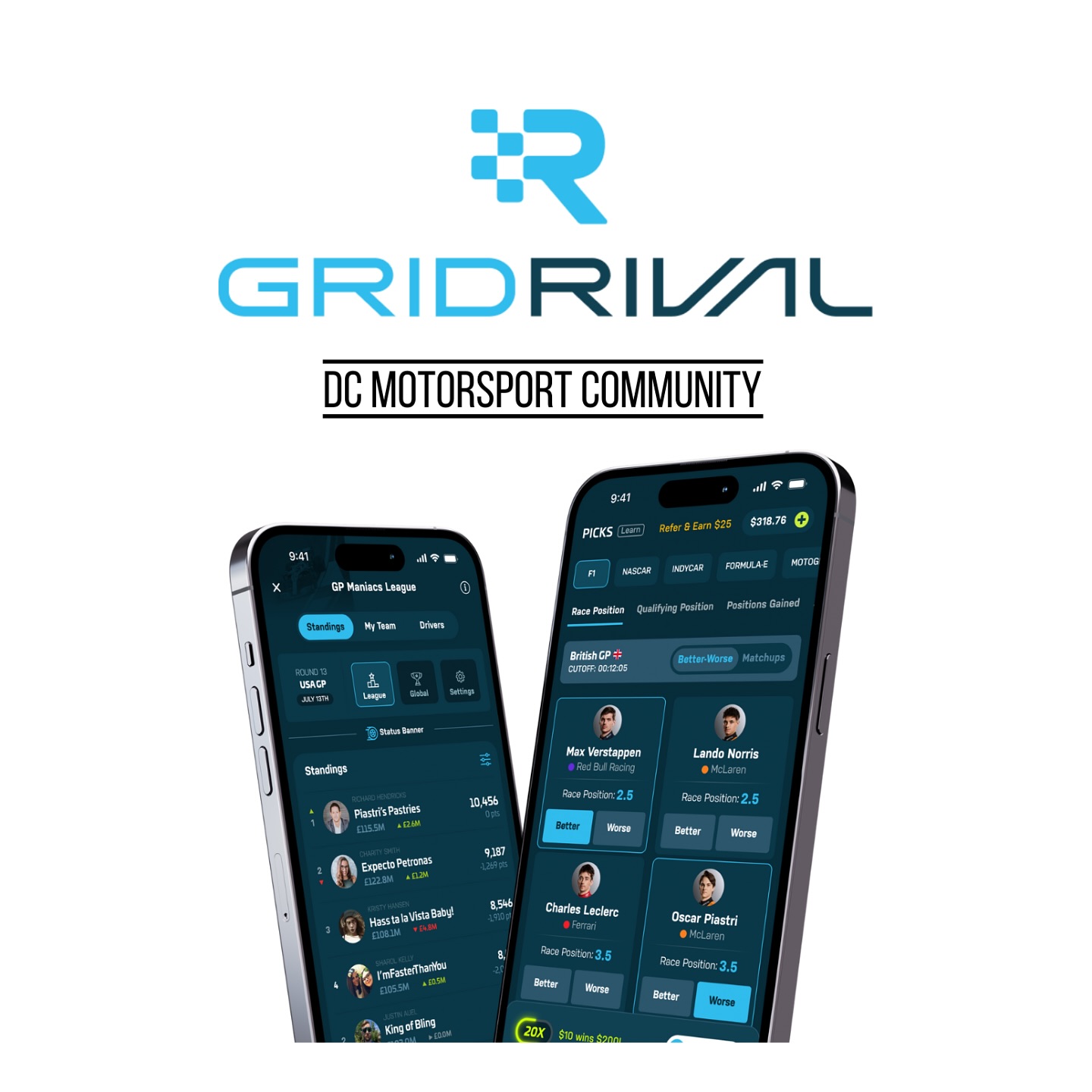 DCMC F1 Fantasy League!
Join in on the action throughout the season with our new friends at GridRival! Create your team of drivers and constructors within the budget cap to maximize points over each race weekend. See how you stack up against our DCMC friends in our own league, as well as all the public leagues available for awesome prizes and bragging rights.
Step #1
Be sure to use this link (or button above) to sign up: https://gridrival.onelink.me/dLVy/dcmc
>> Link on website under community tab <<
Step #2
Navigate to the leagues page and then “join”
Step #3
Use the code: 1RRK4P
#f1fantasyleague #dcf1 #motorsport #formulaoneracing