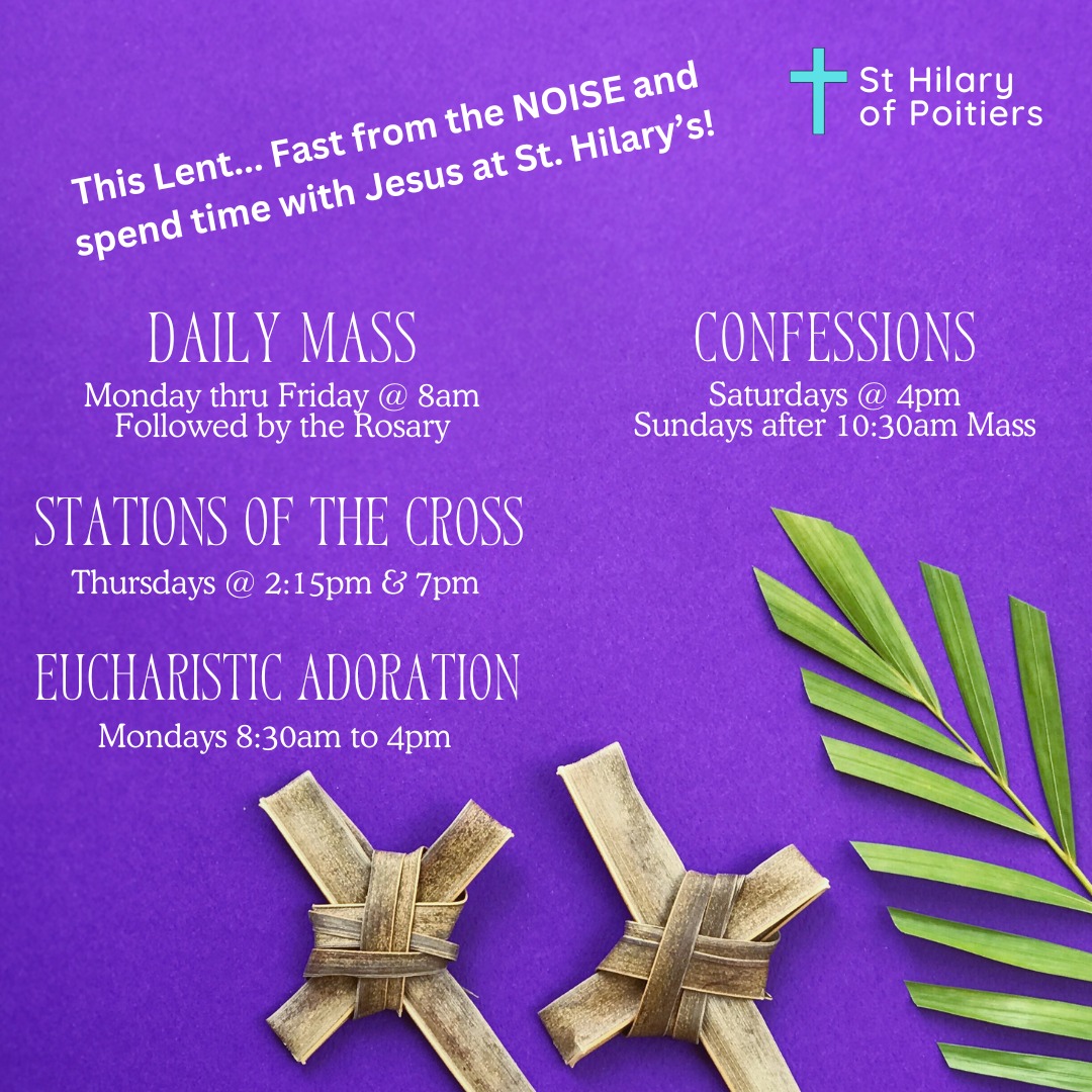 This Lent, don't just give up Chocolate. Give up the NOISE of your busy life, and spend that time with Jesus!