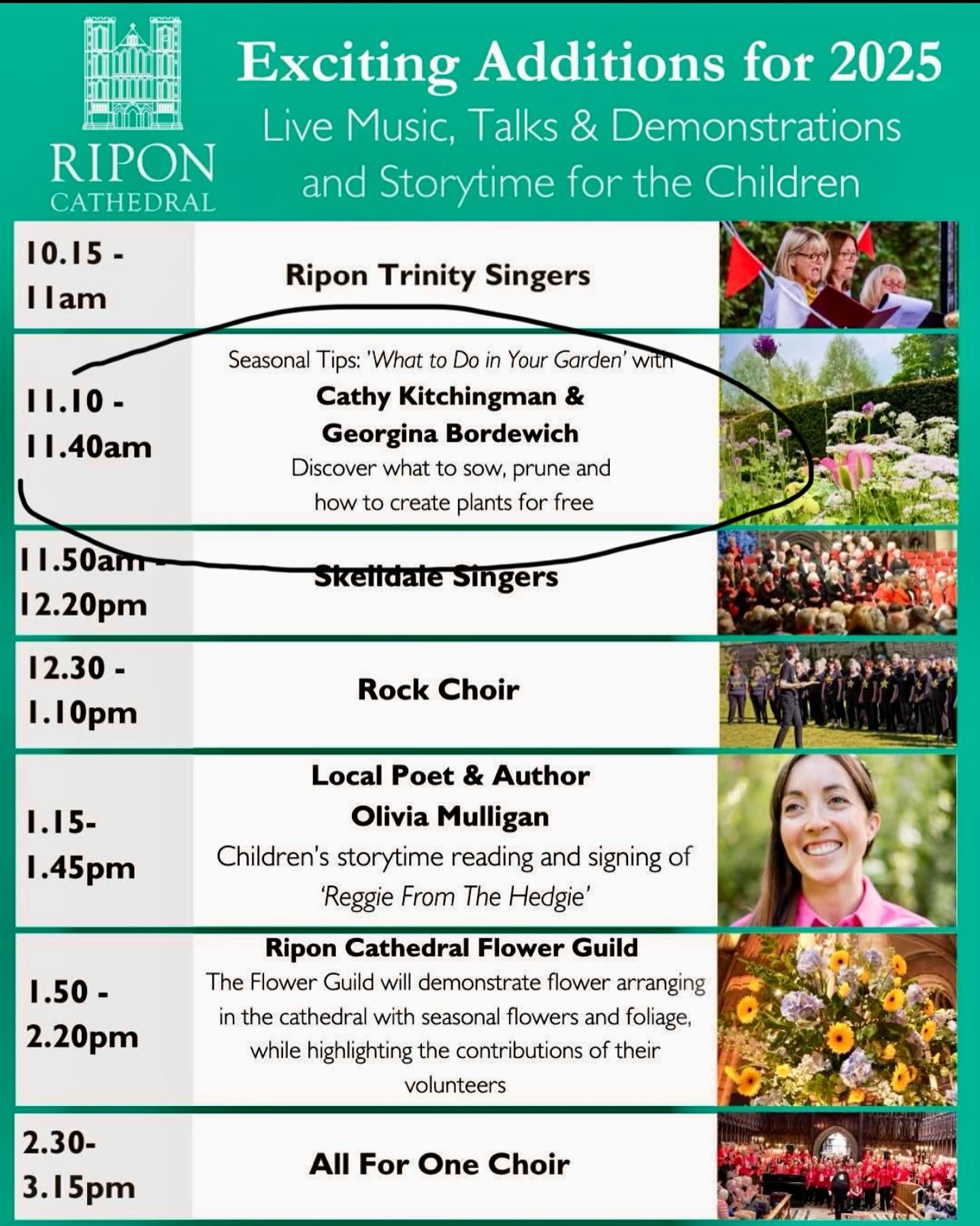 Saturday 29th March at Ripon Cathedral. Come along! #gardentalks #springgardening