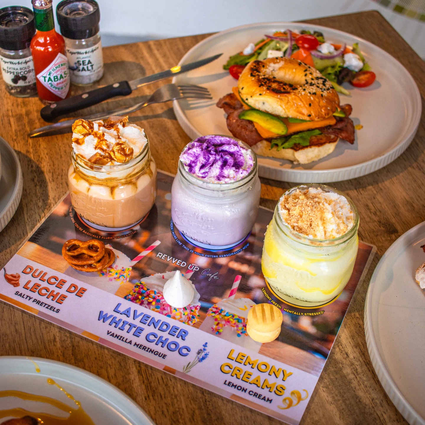 ✨ Indulgence unlocked! ✨ Our Milkshake Tasting is here to satisfy every craving 🍮🍋💜 From the rich and caramel-y Dulce de Leche with salty pretzels, to the dreamy Lavender White Choc paired with a vanilla meringue, and the zesty Lemony Creams bursting with citrusy goodness – which one are you sipping first? 👀
#revvedupcafe #milkshaketasting #capetowneats #thingstodoincapetown #revvedupcafe