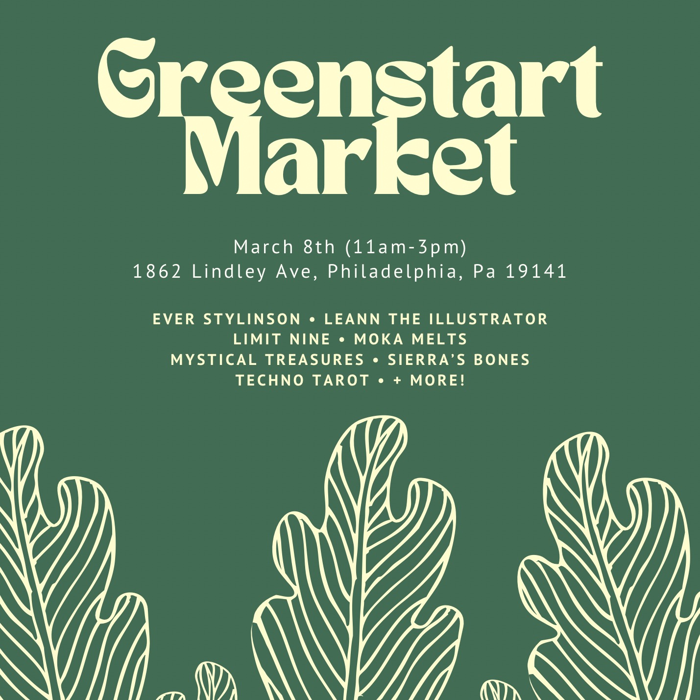 Check out some of the vendors the first GreenStart Market will feature this upcoming Saturday, March 8th! We are excited for you to see their work and support these entrepreneurs, among many more!