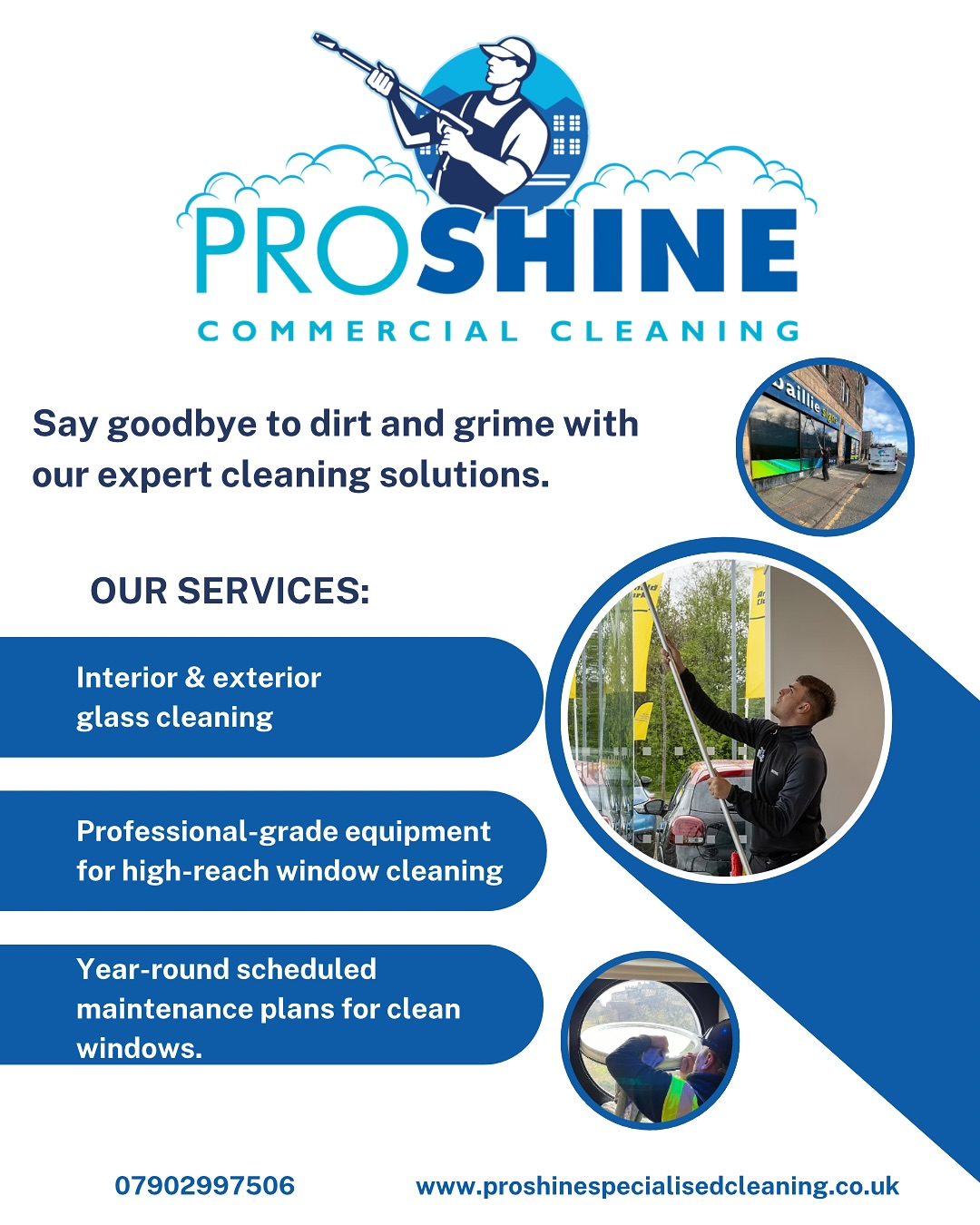 🌟✨Sparkling Views with Proshine Commercial Cleaning!✨🌟
Say goodbye to streaky windows and hello to crystal-clear views with our professional commercial window cleaning services! 🏢✨
🧼 **Our Services Include:**
🔹 Window Deep Cleans
🔹 Monthly Maintenance Packages
🔹 Professional High-Reach Grade Equipment
Experience the shine and clarity that only Proshine can deliver! Our expert team ensures every window is spotless and gleaming, making your workspace look its best. 🌇✨
🔍 Why Choose Proshine Specialised Cleaning?
✅ Reliable and Efficient Service
✅ Customized Cleaning Plans
✅ Eco-Friendly Cleaning Products
✅ Competitive Rates
Get in touch with us today for your **free quote** and let us elevate your business’s first impression. Your crystal-clear windows are just a call away! 📞✨
📞 Contact us now on 07902997506
#CommercialCleaning #WindowCleaning #ProshineSpecialisedCleaning #FreeQuote #CleanWindows #EcoFriendlyCleaning