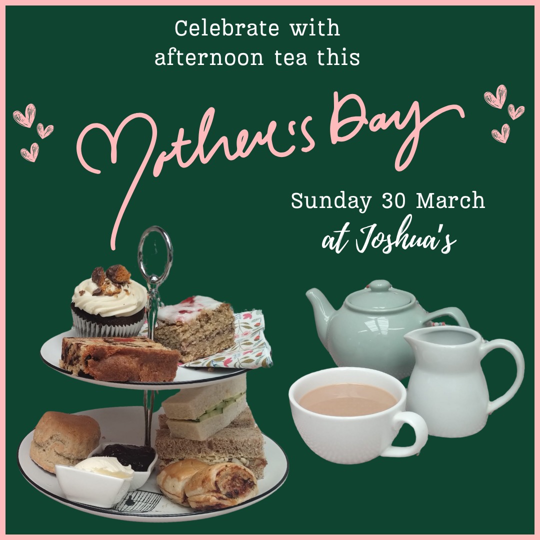 🌸 Celebrate Mother’s Day at Joshua's! 🌸
This Mother’s Day, treat the special mother figures in your life to a delicious afternoon tea at Joshua's. 🫖✨
Enjoy a scrumptious spread of freshly brewed tea, sandwiches, homemade scone and sweet treats—perfectly paired with a refreshing glass of elderflower fizz (£17.99 p/p) or prosecco (£20.99 p/p).
📅 Sunday, 30 March 2025
⏰ From 2-4pm
📍 Joshua's, Ottery St Mary
Booking is required, so don’t miss out on this special occasion!
To book your table, email us at joshuasharvest@gmail.com or call 01404 815473.
#mothersday2025 #AfternoonTea #celebratemums #otterystmary #teatime #proseccoandtea #mothersdayafternoontea