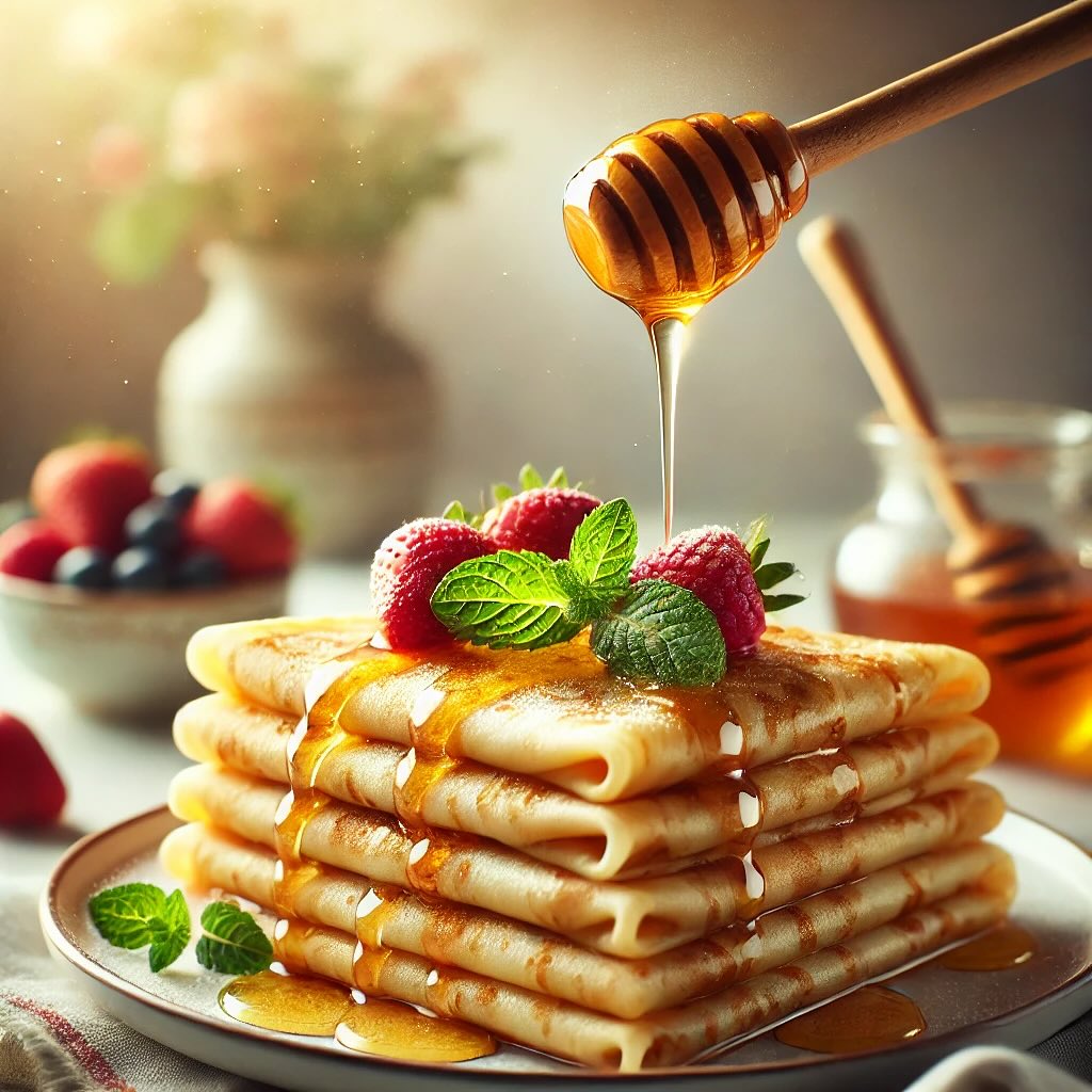 Happy Pancake day everyone, Nothing goes better on them than our #kindbeecompany honey!! Get it now from our website. #honey #pancakes #pancakeday #bees #honeybees