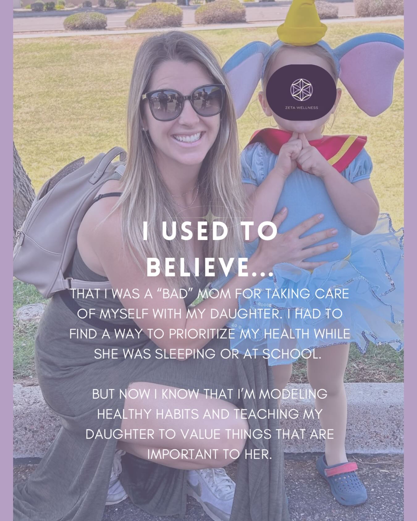 I Used to Believe...
That I was a “bad” mom for taking care of myself with my daughter, I had to find a way to prioritize my health while she was sleeping or at school. but now I know that I’m modeling healthy habits and teaching my daughter to value things that are important to her.
How do your kids respond when they see you prioritizing your wellness? #zetawellness