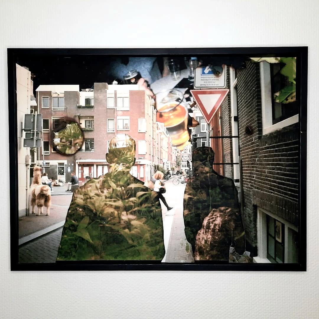 The bois might eventually be back in town... 60 x 80 cm
Fading Memories Series
Multilayered Photography collage
Taken with Nikon AF200, printed on Hahnemühle Photo Rag, black wooden frame
2025
SOLD
My photographic collages illustrate how our memories fade and merge with older or forgotten ones. Over time, these memories blur together, making it difficult to accurately interpret the emotions felt in those moments. The burnt spots symbolize memory loss, erased by time or diseases. Through these works, I also confront my own fear of losing precious memories, just as I witnessed my father quickly lose a large part of his own due to Huntington Disease.
#photography #collage #analog #photo #art #noord #holland #architecture #city #architecture #delphianopencall #travel #luxembourg #flowers #straat #artist #Lëtzebuerg #nikon #nikonaf200 #lomography #alpaca #netherlands #nederland #hahnemuehle_global #amsterdam #elandsgracht #plants #botanic