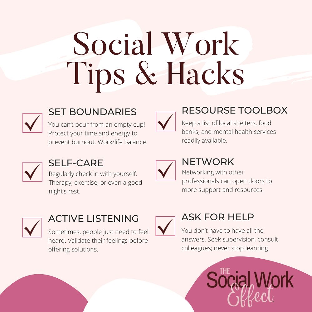 What’s your go-to social work tip or hack? Drop it in the comments! 👇
#SocialWorkHacks #SocialWorkerLife #SelfCareForHelpers #BoundariesMatter #SocialWorkTips #HelpingProfession #SocialWork #TheSocialWorkEffect #CompassionPlusAction