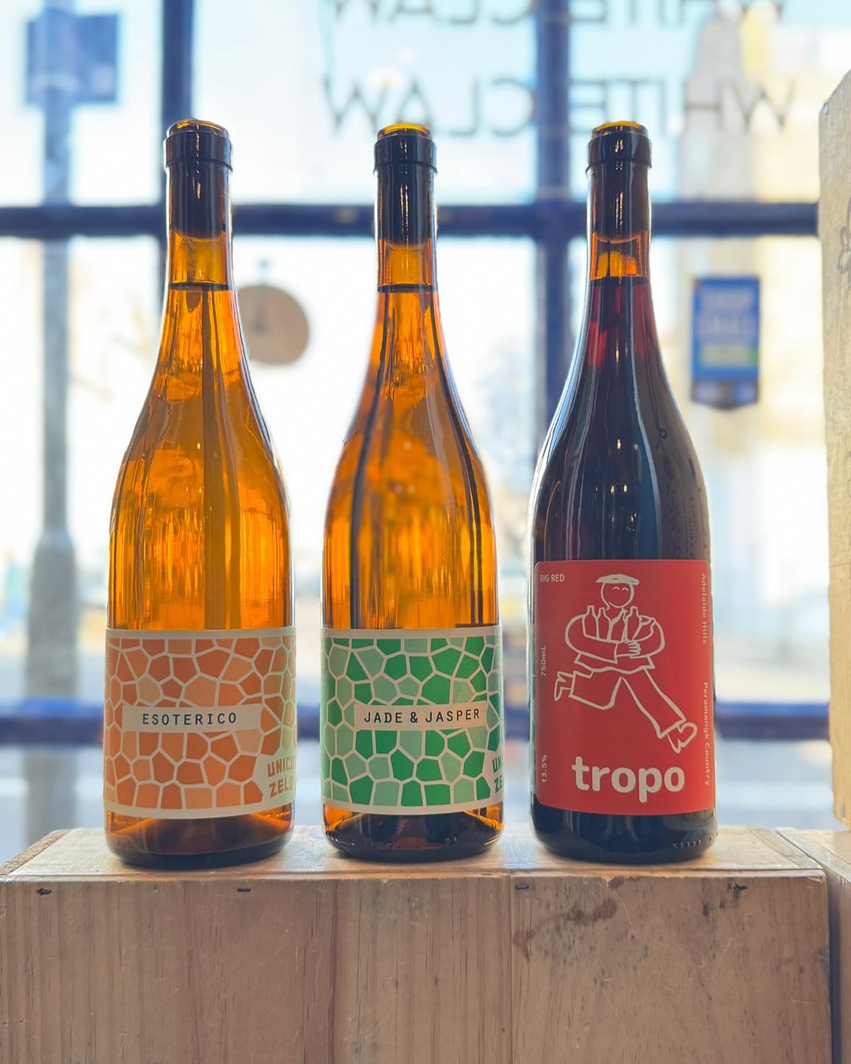 Sunshine in a bottle ☀️🍷 Whether you’re feeling Esoterico, craving Jade & Jasper, or vibing with Tropo, we’ve got your perfect pour waiting for you. Come grab your new favorite sip! #NaturalWine #WineLovers #WeekendVibe