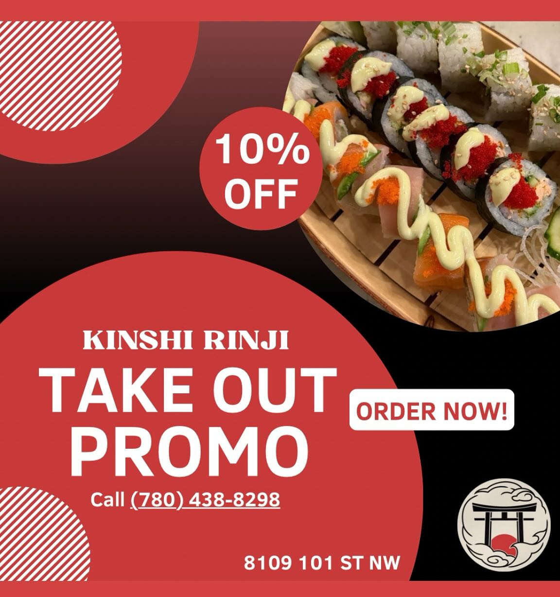 Call to order and get 10% OFF your takeout! 📞🍣 Available exclusively for phone orders at Kinshi Rinji, Edmonton. Don’t miss out—order now! LTO
#KinshiRinji #EdmontonEats #SushiLovers #TakeoutDeals #EdmontonDeals #EdmontonEats #Yeg #YegEats #YegDeals #YegLocal