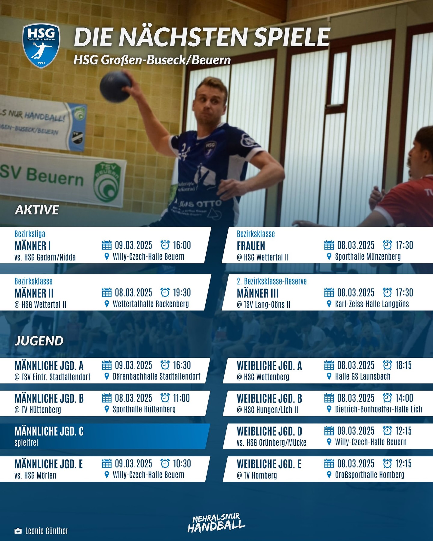 Die Spiele vom Wochenende!
#HSGBuseck
#MehrAlsNurHandball
#Handball