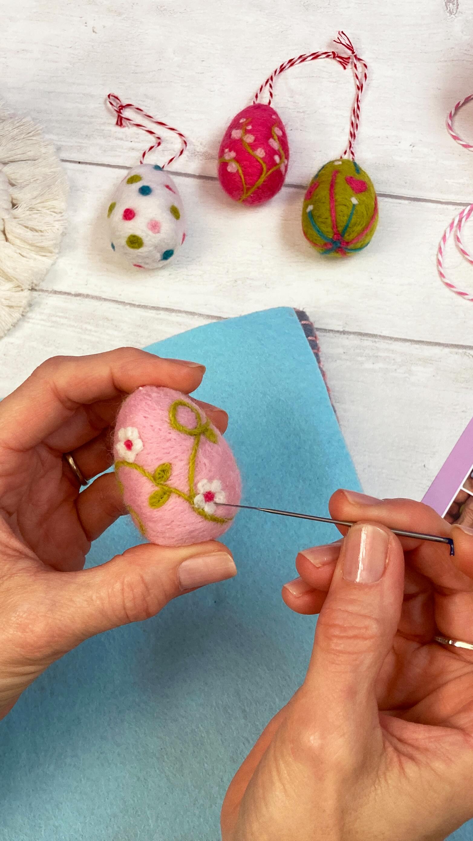 This is Katie making a pile of needle felted Easter egg kits ready for the two big craft shows we have coming up, starting next week at the @creativecraftshowofficial NEC Birmingham and then straight down to London to the @thestitchfestival in Islington. This is a gorgeous little box bursting with beautiful, cruelty-free merino wool fibre and instructions to make five mini eggs to hang on a branch. There’s always something really satisfying about closing the box and sealing it with a pretty label (Katie designed those too - she’s really rather clever) #smallbusiness #needlefelting #britishcraftbrand #craftkits #berginandbath @etsyuk