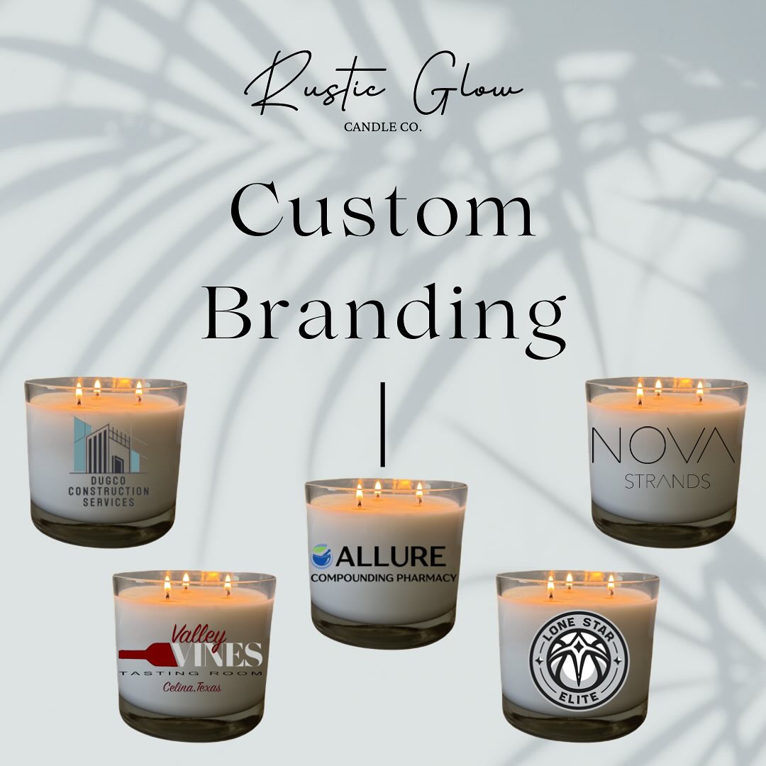 ✨ Looking for the perfect client gift or a unique product offering for your store? Look no further! ✨
At Rustic Glow Candle Co., we specialize in creating customizable candles that feature YOUR logo. Plus, you can design your own signature fragrance or choose from our wide range of ready-to-make options.
📩 Reach out to us today, and we’ll provide a custom proposal tailored specifically for your business! Let’s create something special together. 🌿🕯️
📧 Info@rusticglowcandleco.com
#CustomCandles #ClientGifts #ProductOffering #HandmadeCandles #CandleBusiness #RusticGlowCandleCo #FragranceDesign #CandleCustomization #GiftIdeas