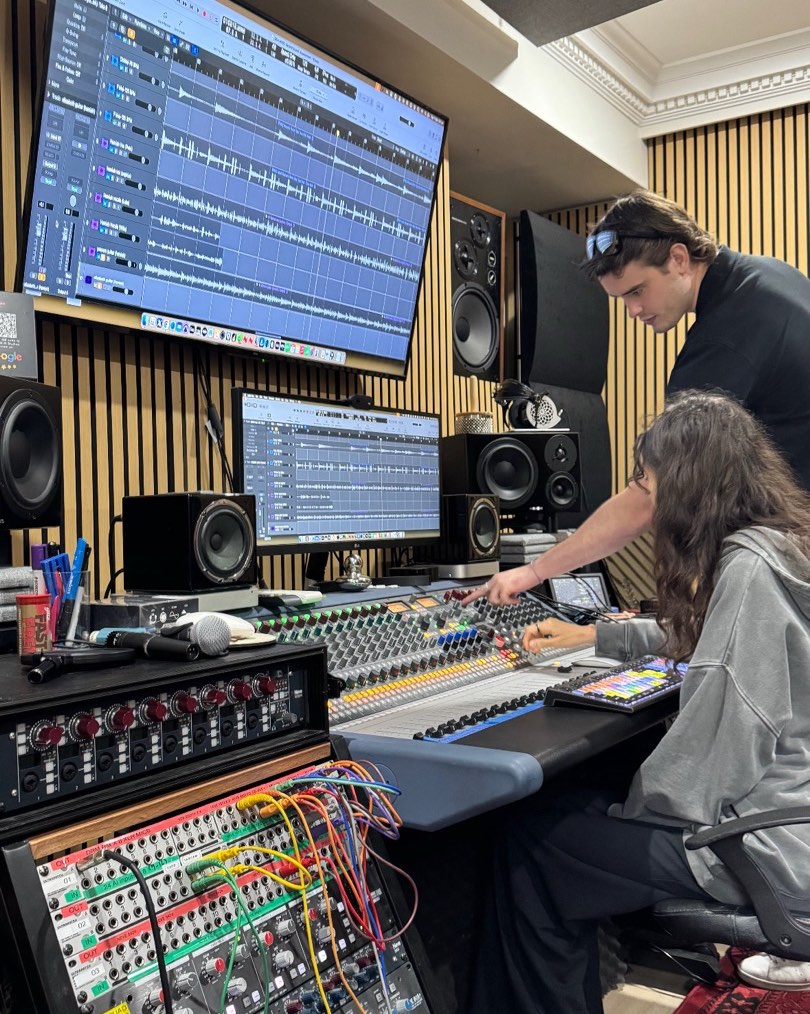 OCA music production class hard at work! At AMG studios.