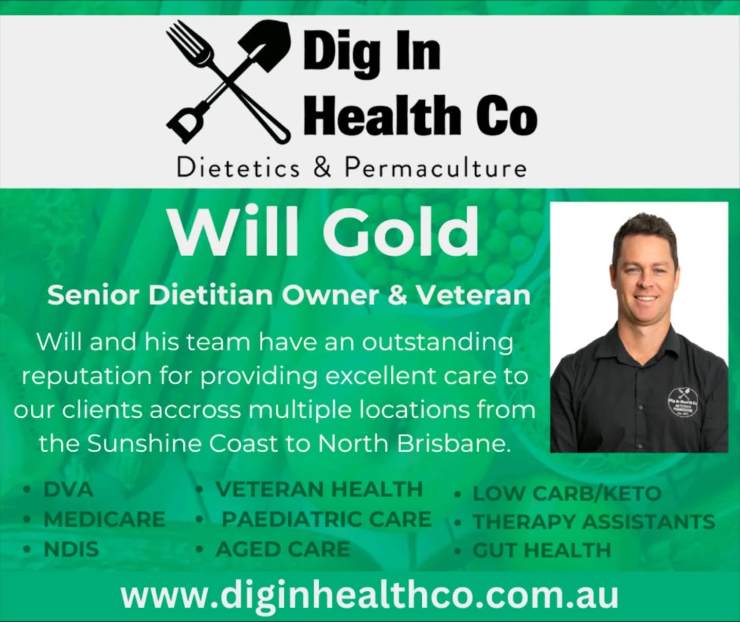 @diginhealthco Veteran Owned and family operated Dietitian company. We support clients across multiple clinics on the Sunshine Coast to North Brisbane.
Head to our website www.diginhealthco.com.au for more information.
#dietitian #sunshinecoast #castlehillmedicalcentre #mylocaldoc #veteranSupport #keto #VeteransHealth #lowcarb #nutrition
#Veteran #Beerwah #qldrsl #paddocktoplate
#Buderim #Mates4Mates
#maleny #bribieisland #paediatriccare #dva #medicare #ndis #ndisprovider #therapyassistant #mealprep #GutHealth #goldenbeach #Caloundra #diabetes #weightloss #myagedcare