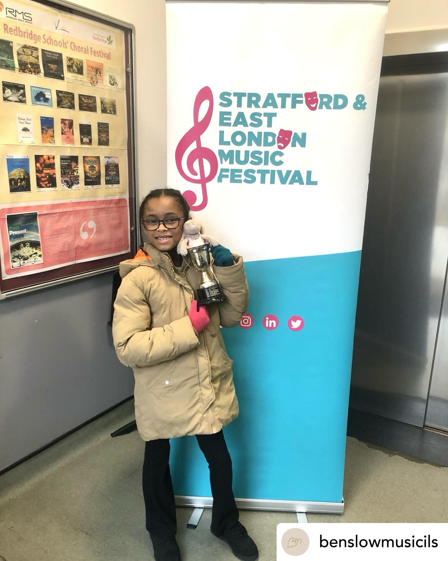 Posted @withregram • @benslowmusicils Brilliant news from our borrower, Rebecca-May!🏆🤩
She competed last week in the “14 and Under” solo strings class at the Stratford and East London Music Festival. She performed Bach’s Gavotte en Rondeau from Partita No. 3 and won first prize, taking home the trophy. As always, she brought her bunny along to the event! 🐰
Massive congratulations on your fantastic achievement, Rebecca-May! 🎉
.
.
Follow us on @benslowmusicils for more🌟
.
.
.
#stratfordandeastlondonmusicfestival #trophywinner #youngmusicians #supportyoungtalent #bmilscommunity #benslowmusicils