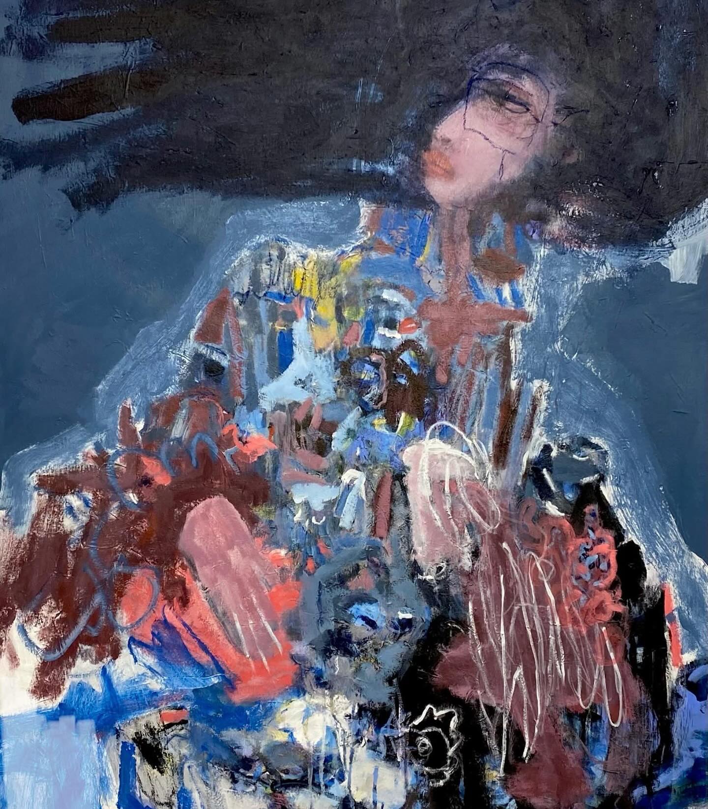 Ça faisait longtemps que j’avais fait des personnages. J’ai du me refaire la main...
Ça commencé par quelques retouches ici et là pour retravailler mon personnage d’hier. Finalement j’ai changé beaucoup de choses et je crois que sans trop le savoir, j’ai été influencée par Klimt. Alors voici ma nouvelles version de mon personnage Aglaé qui racontes ses récits.
Les récits d’Aglaé #painting #figurativeart #figurativepainting #artcollector