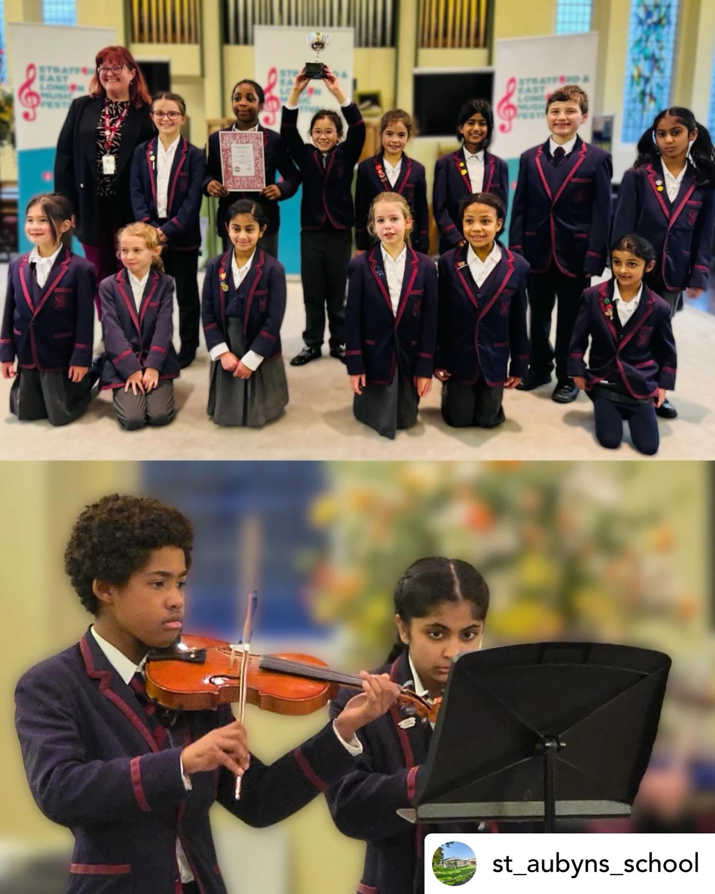 Posted @withregram • @st_aubyns_school Last Monday, our Year 3 and 4 Choir and String Ensemble participated in the Stratford and East London Music Festival (SELMF). @stratfordmusicfestival
We were delighted to be placed 2nd with our Year 3 and 4 choir singing a rendition of ‘Skye Boat Song’ and the funky ‘Engine, Engine’. The comment sheet mentioned how incredibly focused the choir was with ‘lots of really wonderful moments and so much to celebrate’. The adjudicator also said they sang with ‘a great team spirit’.
Our String Ensemble were up against a very varied class of musicians including bands and orchestras. We played with ‘excellent dynamic and tonal contrasts’ and our ‘lively and stylish’ performance was commented on by the adjudicator. It was the first time St. Aubyn’s has competed in an instrumental category and Ms. Manser and Ms. Nastro were extremely proud of their achievement of gaining an Honours.
#bravelyfaithfullyhappily