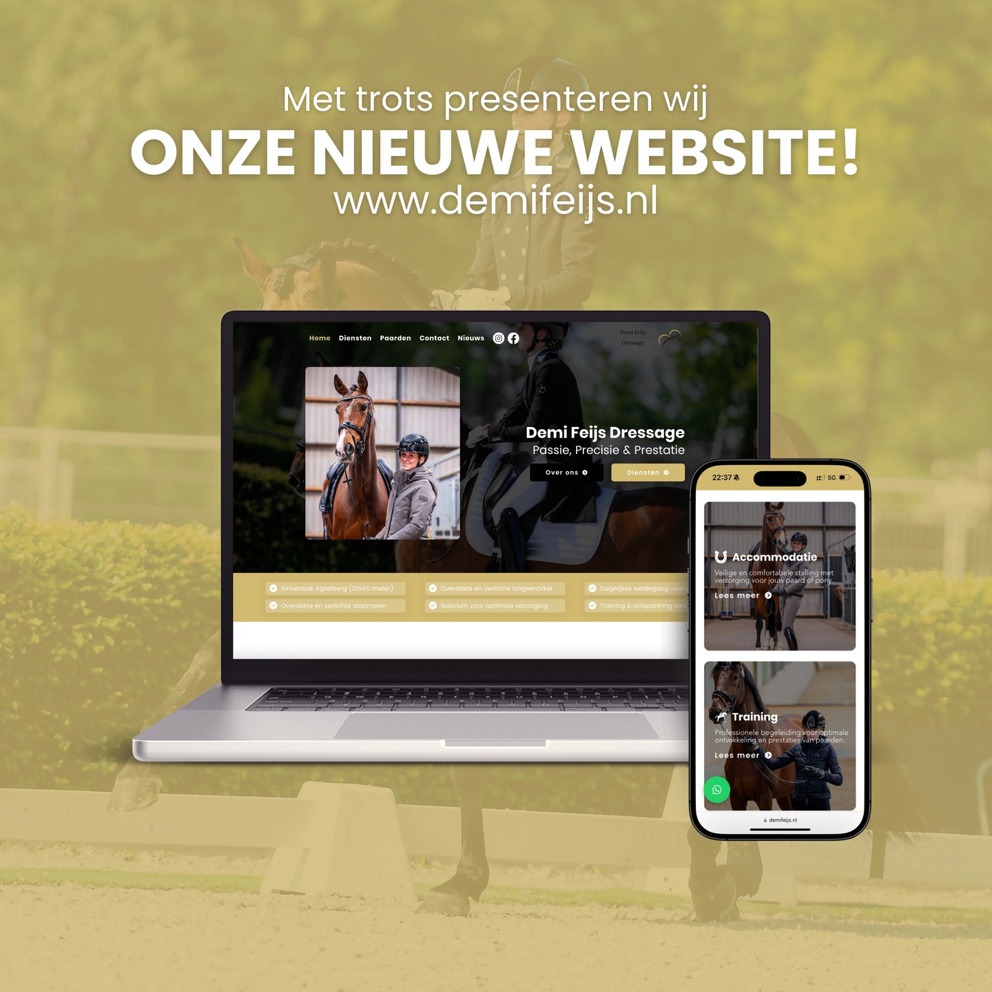 𝐃𝐞𝐦𝐢 𝐅𝐞𝐢𝐣𝐬 𝐃𝐫𝐞𝐬𝐬𝐚𝐠𝐞 𝐡𝐞𝐞𝐟𝐭 𝐞𝐞𝐧 𝐧𝐢𝐞𝐮𝐰𝐞 𝐥𝐨𝐨𝐤! ✨
Ontdek onze gloednieuwe website en blijf op de hoogte van trainingen, wedstrijden en exclusieve updates. Neem snel een kijkje! 😍
💻 - www.demifeijs.nl