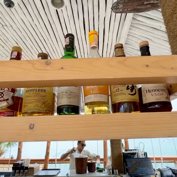 Looks like a well stocked beach/pool bar...love those high stakes whiskeys!