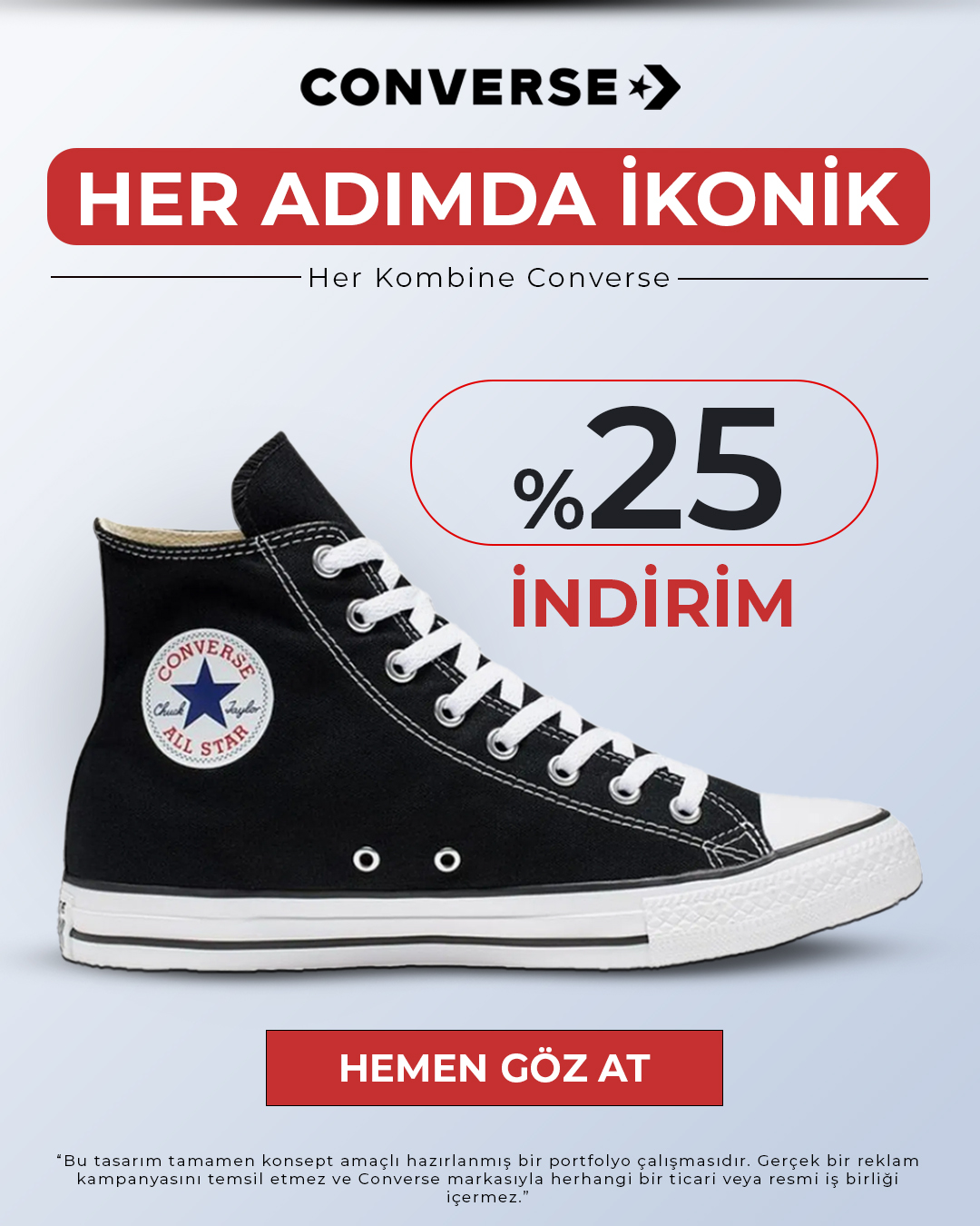 Converse'in ikonik ve rahat tarzından ilham alarak hazırladığım bu özel konsept tasarım, tamamen kişisel bir proje olarak portföyümde yerini aldı. Her adımda hem şıklığı hem de konforu bir arada sunmayı amaçladım. Tasarımda, Converse'in klasik tarzını modern dokunuşlarla harmanladım ve özgün bir yorum eklemeye çalıştım. Renk paletini, malzeme detaylarını ve dikiş desenlerini titizlikle seçerek, bu parçanın hem görsel hem de kullanım açısından rahatlık sunmasını istedim. Bu çalışma, bir işbirliği içermemekle birlikte, tamamen kendi yaratıcılığımı ve tasarım anlayışımı yansıtan bir proje olarak benim için oldukça özel. Umarım, tasarımın her detayında hissettiğim bu özgün yaklaşım, portföyümde doğru bir yer bulur.
#converse #ikoniktasarım #ayakkabımimarisi #sokakmodası #portfolyoçalışması #grafiktasarım #tasarımcıhayatı #modaillustrasyonu #sanatveyaratıcılık #kreatifproje