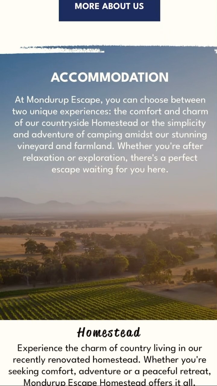 Website is now LIVE !
Jump over and have a look!
https://www.mondurupescape.com.au/
Bonnie, @taylored.creative has don’t an amazing job bringing all the elements of the business together. We thank you!
#mondurupescape #stirlingranges #porongurup #mountbarkerwa #greatsouthernwa #albanywa #westernaustalia #farmstayaustralia #hipcampau