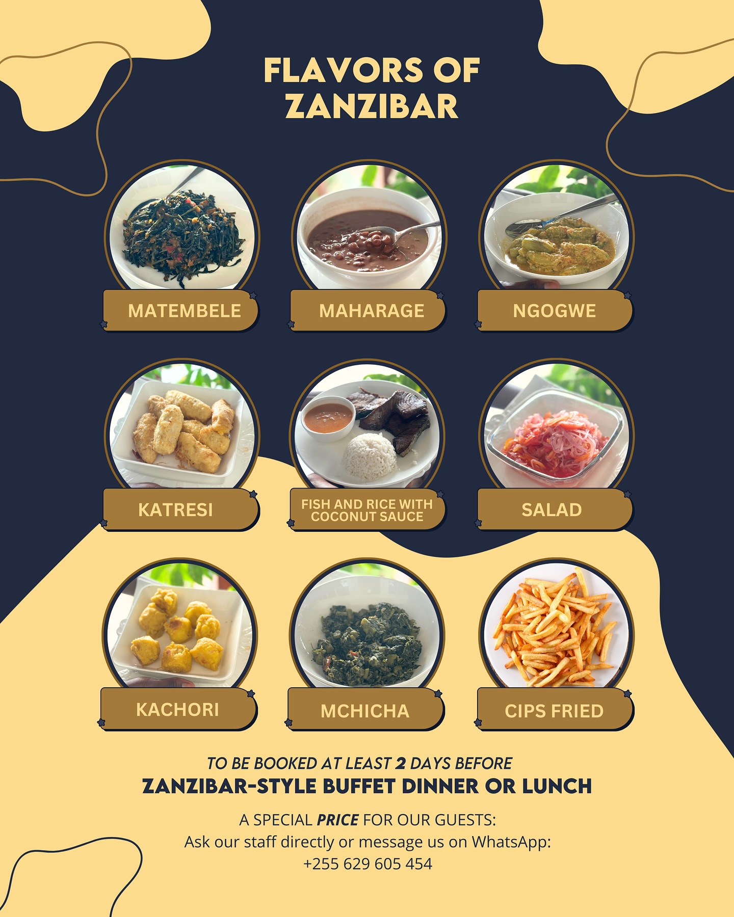 ✨ Dinner under the stars, feet in the sand, and the authentic flavors of Zanzibar! 🌊🌴
Join our team on the private beach for a unique experience: an exclusive buffet, soft lights, and the sound of the waves as your soundtrack. 🍽️🌙
More than just a dinner… a journey through flavors, traditions, and the magic of the island! 💛🌍
#ZanzibarVibes #DinnerUnderTheStars #tastetheisland