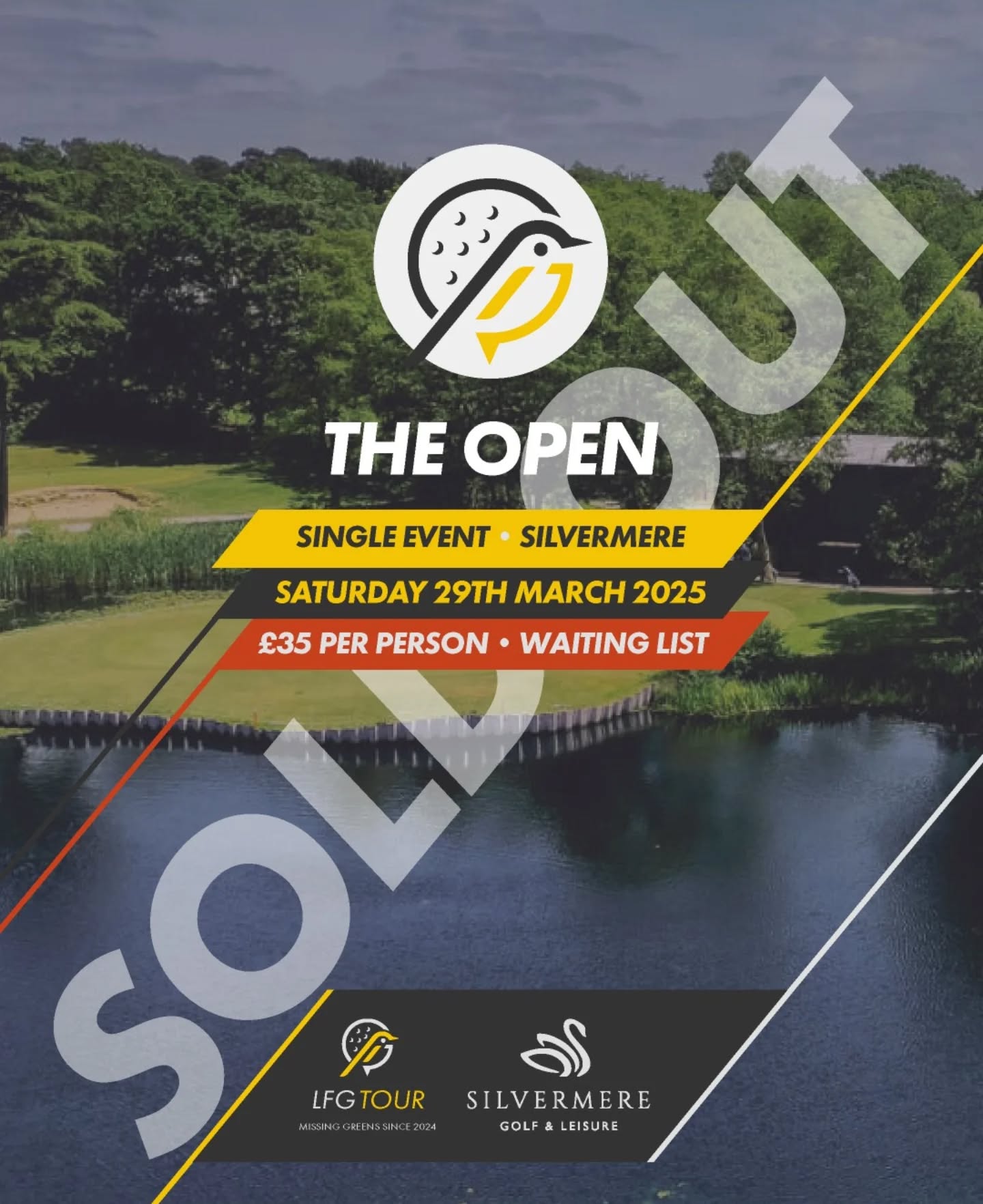 IT'S A SELLOUT.
We're stoked to be hosting a full field of 32 LFG golfers later this month for the opening event of the 2025 season 🏌🏻♂️🏌🏻♂️
As promised though, we've opened up a waiting list for any more who wish to attend. We will work with the Silvermere Team to try and secure more tee times based on those booked on to the waiting list 🤞🏻🤞🏻
💻 Join the WAITING LIST online today via our website.
🏆 The Open
🗓️ 29th March 2025
📍 @silvermeregolf
🏷️ £35 Per Person
#LFGTour #LFG #LFGTourTheOpen #silvermeregolfclub
#Golf