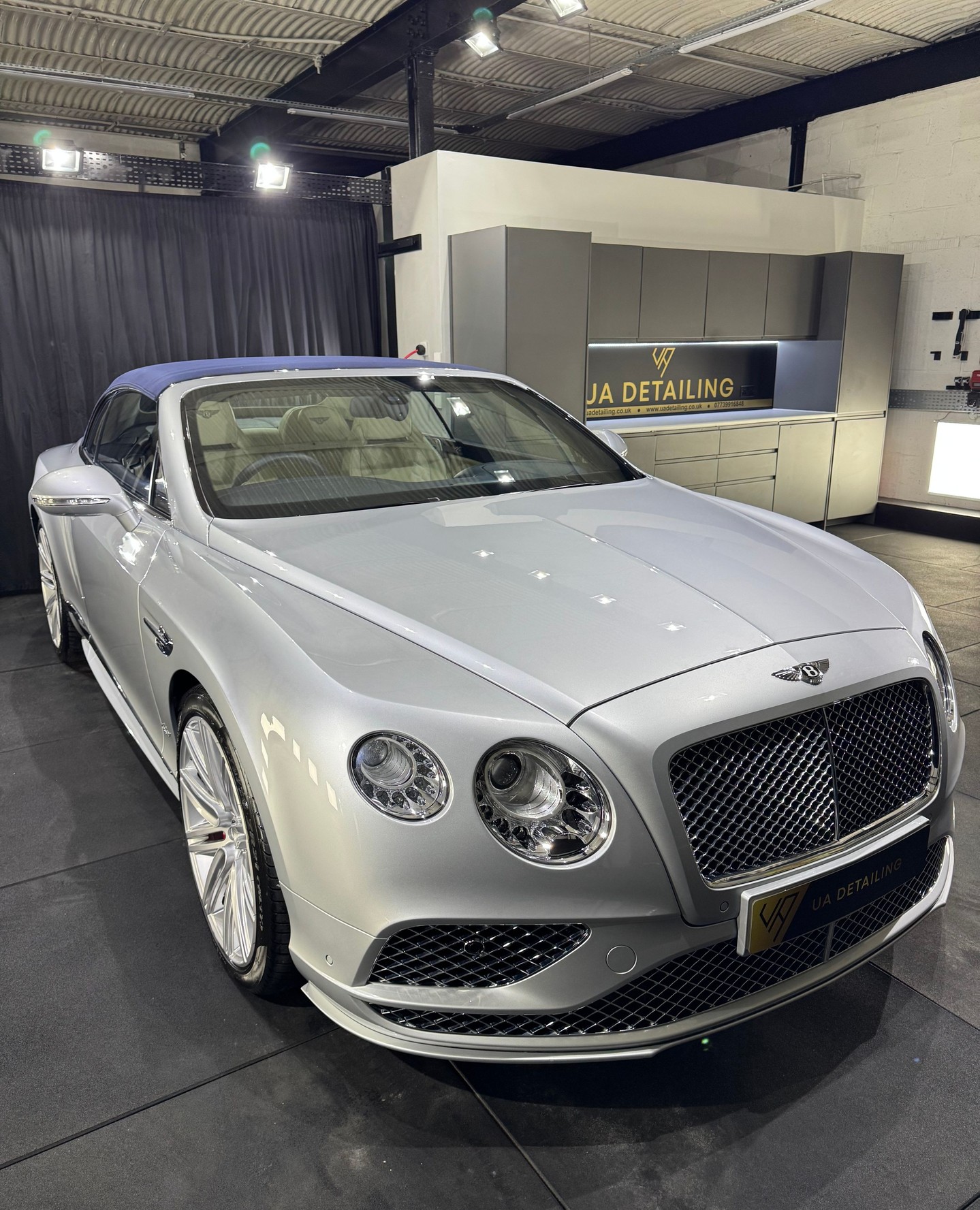 Bentley Continental GT Speed โ
โ
This beautiful Bentley Continental with contrasting blue convertible roof has only 10,000 miles on the odometer.. A new purchase for our client, he wanted his low mileage Bentley looking outstanding, and feel special every time he took it out on the weekend.โ
โ
The car was in good condition given its age and mileage however we still carried out a complete strip back, by removing the wheels and thoroughly cleaning the wheel arches, brake calipers and polishing the discs bells. All the exterior nooks, crannies, gaps and crevices received a thorough brush clean to dislodge any trapped dirt and contamination. Once the preparation was complete, we performed a 2 stage paint correction to remove as many defects and light scratches from the paintwork as possible. Bright silver paint like this can really hide or mask scratches, and really tests the eyesight, so correct lighting is crucial in eliminating said defects. The wheels were sent to @scuffedrefurbs to bring them back to a better than new condition. All of the chrome brightwork also received a meticulous hand polish including the large front grills. We then applied 2 layers of ceramic coating to the paintwork, the wheels, glass and also the brilliant blue fabric roof was protected using 3 heavy layers of Fabsil Gold. The contrasting blue and creme interior was also detailed to perfection.โ
โ
One of the best examples of this generation Bentley Continental you will ever see and it's safe to say we managed to dial in every aspect of this brilliant Bentley and made it look 'close to new' as possible with the treatments carried out ensuring it looks this great for years to come. โ
โ
- 2 Stage Minor Correctionโ
- Engine Bay Detailed and Dressedโ
- 5 Year Ceramic Paint Protectionโ
- Wheels Refurbished and Ceramic Coatedโ
- Hubs Polishedโ
- Glass Ceramic Coatedโ
- Fabric Roof Protectionโ
- Interior/Leather Full Valetโ
โ
#glasgow #renfrew #detailingworld #paintprotection #detailingaddicts #detailersofinstagram #ceramiccoating #cardetailing #bentley #gt #cargram #carsofinstagram #limousine #luxurycar #bentleycontinental #gtspeed #luxurycarsโ
โ
