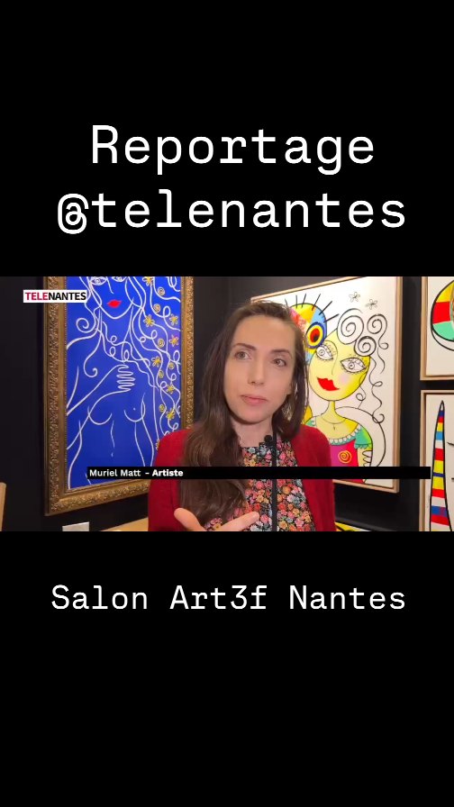 Enchantée d'avoir été interviewée par @telenantes ce dimanche, un reportage hauts en couleurs à l'occasion du salon @art3f 🌈🙏🤩