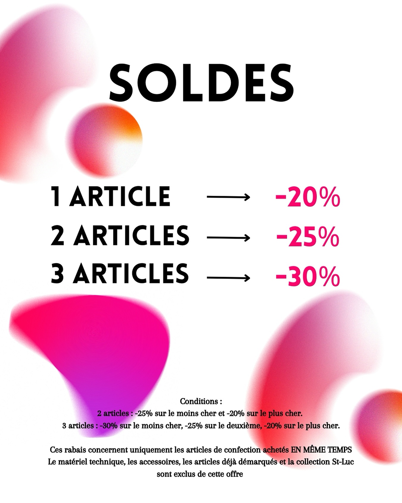 ✨Les soldes c’est maintenant chez Chabloz Sports ! Venez profiter de belles réductions dès l’achat d’un article 🎁
