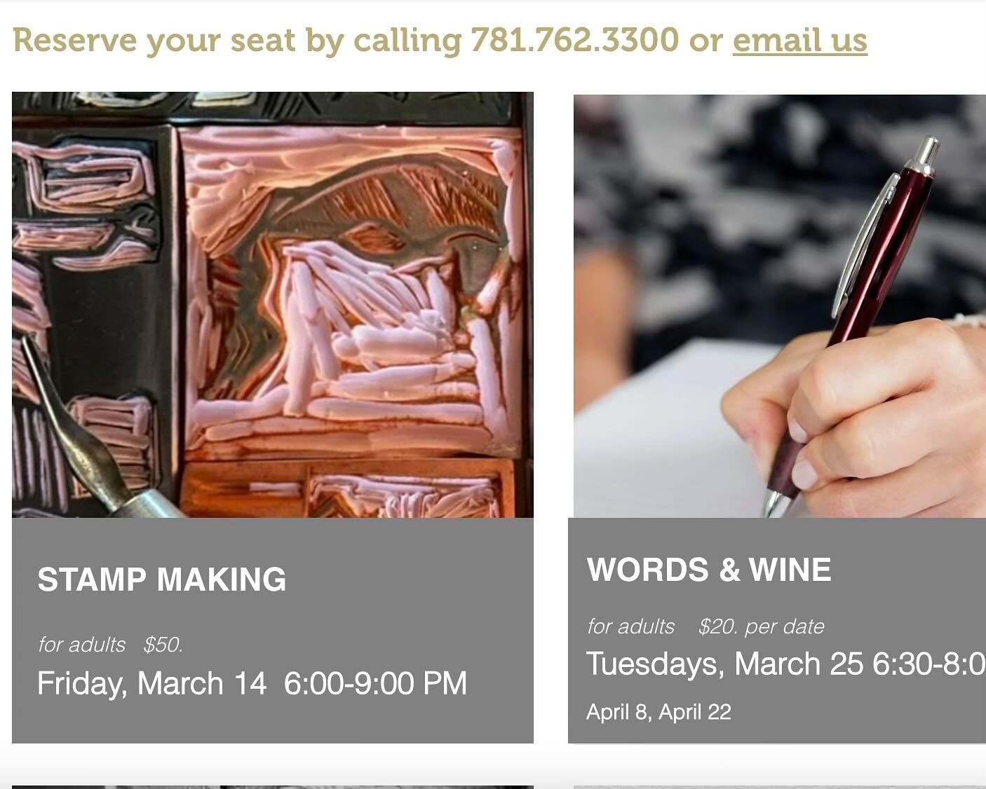 There’s a couple of seats still available for Stamp Class this Friday night! Give us a call if you’re interested. And while we’re at it check out the next dates for Words & Wine! Visit our website for all class offerings and dates.
@holyrollerpress @bethknaus #stampclass #stampmaking #writingclass #norwoodma #customartframing