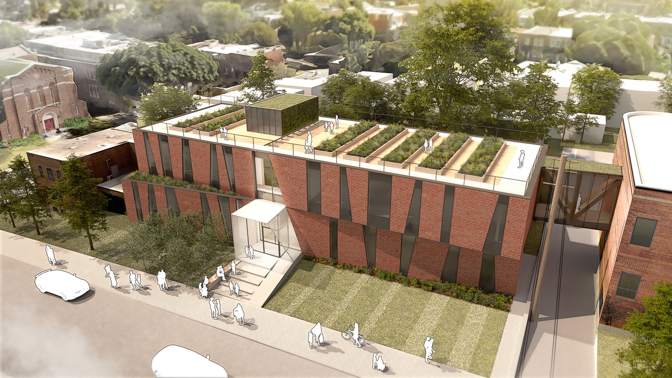 New kindergarten and junior school currently in gestation in the LAAB.
A low-riding, sustainable and non disruptive intervention in the neighborhood. With rooftop agriculture to boot.
#architecture #urbanarchitecture #urbandesign