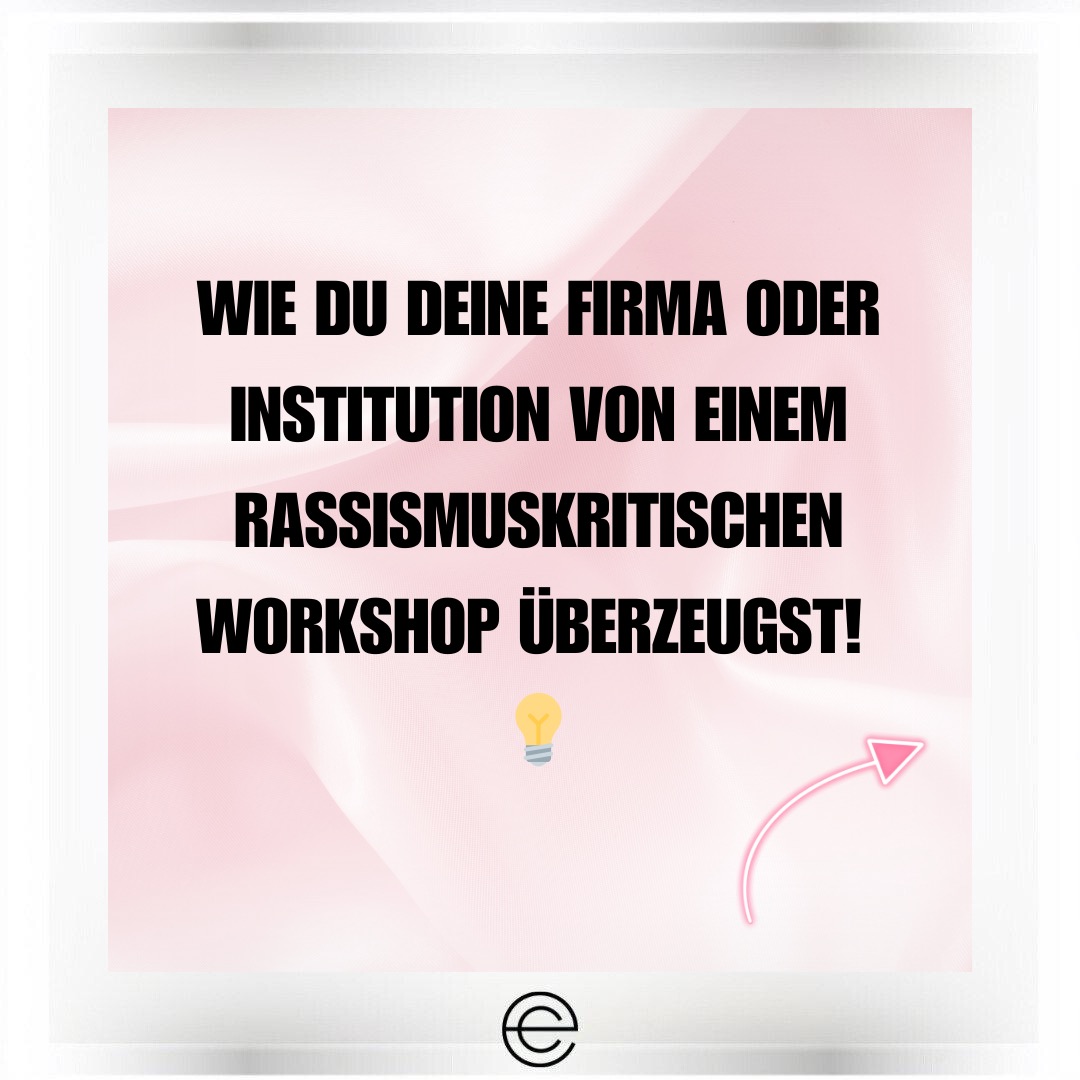 Wie du deine Firma oder Institution von einem rassismuskritischen Workshop überzeugst! 💡
👉 1. Stelle den Mehrwert für das Team heraus
Erkläre, wie rassismuskritische Workshops das Vertrauen im Team stärken und zu besserer Zusammenarbeit führen. Ein respektvolles Arbeitsumfeld fördert Innovation, steigert die Mitarbeiterzufriedenheit und macht das Team produktiver. 💪 #Teamwork
👉 2. Betone den langfristigen Nutzen
Es geht nicht nur um eine einmalige Maßnahme, sondern um eine nachhaltige Veränderung der Unternehmenskultur. Inklusion und Diversität sind nicht nur "nice to have", sie sind entscheidend für den Erfolg eines Unternehmens! 🚀 #LangfristigeVeränderung
👉 3. Verweise auf Best Practices
Zeige Beispiele von großen Unternehmen wie Google oder Microsoft, die rassismuskritische Workshops in ihre Unternehmenskultur integriert haben. Ergebnisse sprechen für sich: höhere Mitarbeiterbindung, Innovation und Kundenzufriedenheit! 🌟 #BestPractices
👉 4. Mache das Thema greifbar
Verdeutliche, dass Diversity und Inklusion ein konkretes Ziel sind, das gelebte Werte braucht. Ein Workshop ist der erste Schritt, den Veränderungsprozess zu starten. 📈 #Veränderung
👉 5. Bring konkrete Lösungen
Erkläre, wie ein solcher Workshop praktische Werkzeuge bietet, um unbewusste Vorurteile zu erkennen, die Kommunikation zu verbessern und die Teamarbeit zu stärken. 💬 #PraktischeLösungen
Willst du mehr erfahren? 💡
Besuche den Link in unserer Bio und erfahre, wie ein rassismuskritischer Workshop deine Organisation verändern kann! 🌍 #LinkInBio