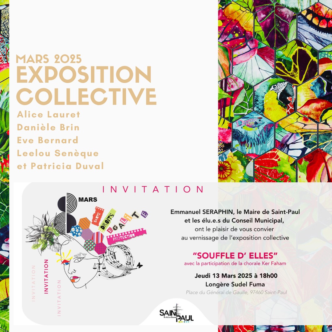 Je participe à une exposition collective, ce mois-ci, à la longère Sudel Fuma, à Saint-Paul. J'y présente une nouvelle série de Tapimandyan.
Venez nous voir, le vernissage c'est jeudi, à 18h, en chansons.
Merci @villedesaintpaul pour son invitation.