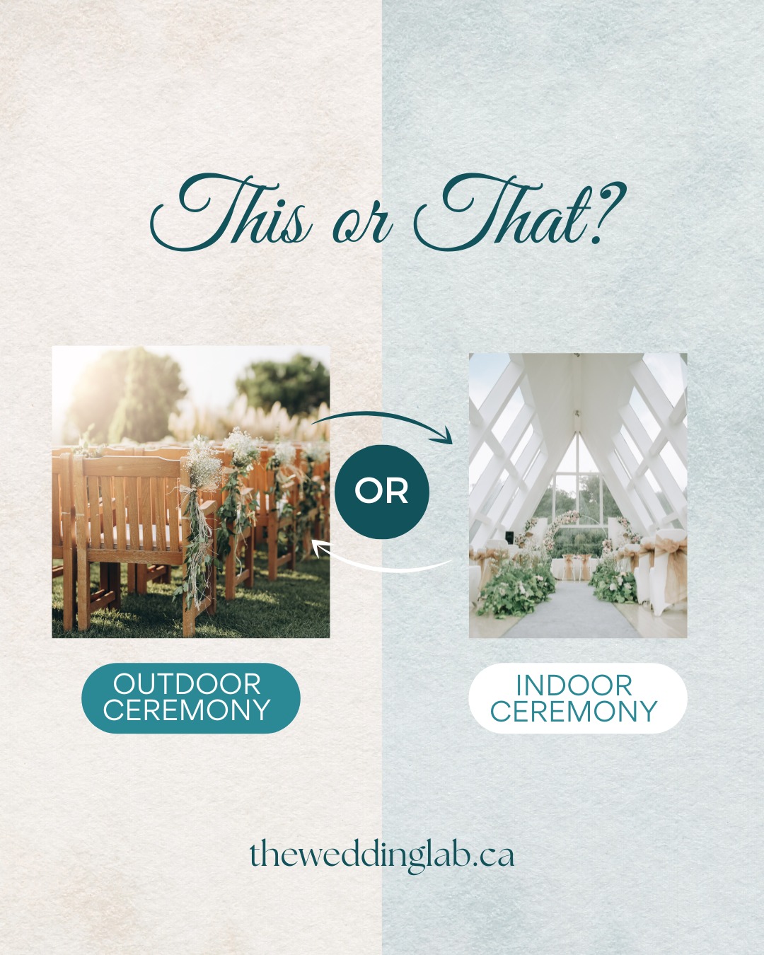 This or That? Wedding Edition! 💍🎉
Planning your wedding means making a LOT of decisions—some easy, some... not so much. Let’s play a game! Comment your choices below and tag your fiancé(e) or wedding bestie to compare answers! ⬇️
1️⃣ Outdoor Ceremony 🌿 or Indoor Ceremony ✨?
2️⃣ Live Band 🎶 or DJ 🎧?
3️⃣ Classic White Dress 🤍 or Colorful Gown 💃?
4️⃣ Champagne Toast 🥂 or Signature Cocktails 🍸?
5️⃣ Intimate Wedding 💕 or Grand Celebration 🎊?
We LOVE seeing your wedding vision come to life—let us know in the comments what your dream day looks like! 💬👇
📍 Need help making these decisions? Let’s chat! theweddinglab.ca | theweddinglabcanada@gmail.com | or through our DMs
#kingstonweddings #ontarioweddingplanner #weddinginspo #weddingtrends #kingstonontario #weddingplanning #bridetobe #engaged #weddingcoordinator #FutureMrs #ontariobrides #sayido #localweddings